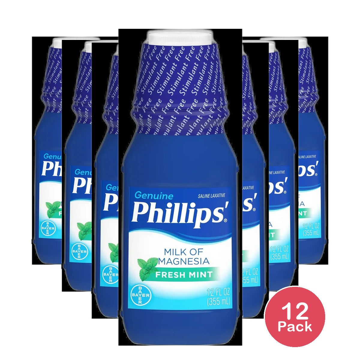 Phillips Laxative Liquid Milk Of Magnesia Mint 12oz Bt by Bayer Consumer Products -Part no. 305 (Pack of 12)