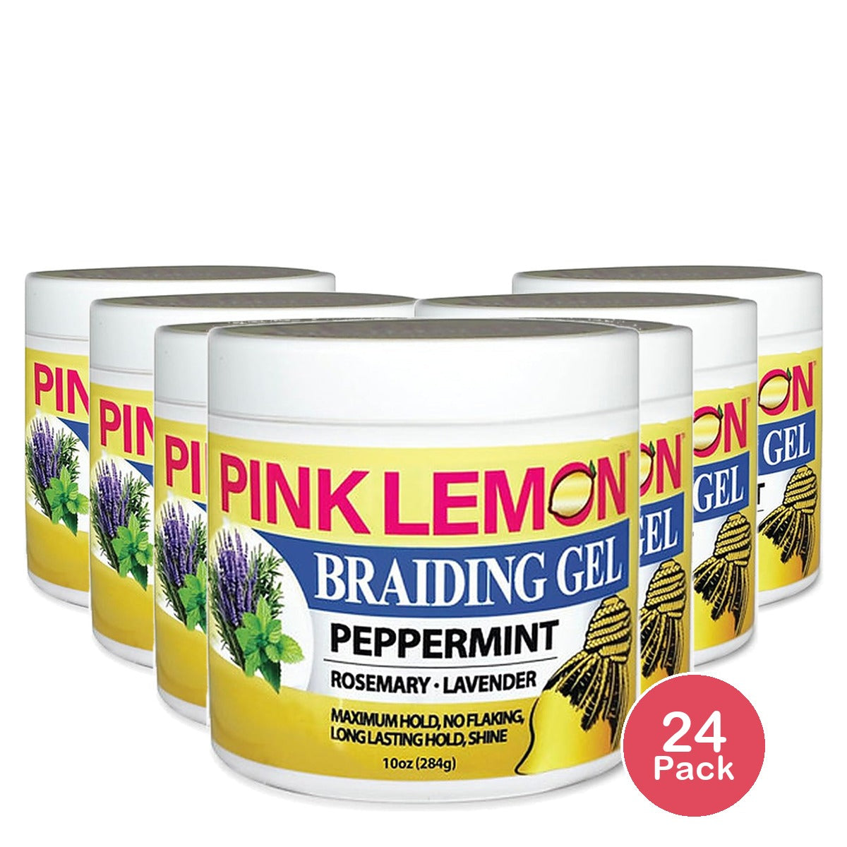 Pink Lemon Braid Gel Peppermint 10 Oz (Pack of 24)
