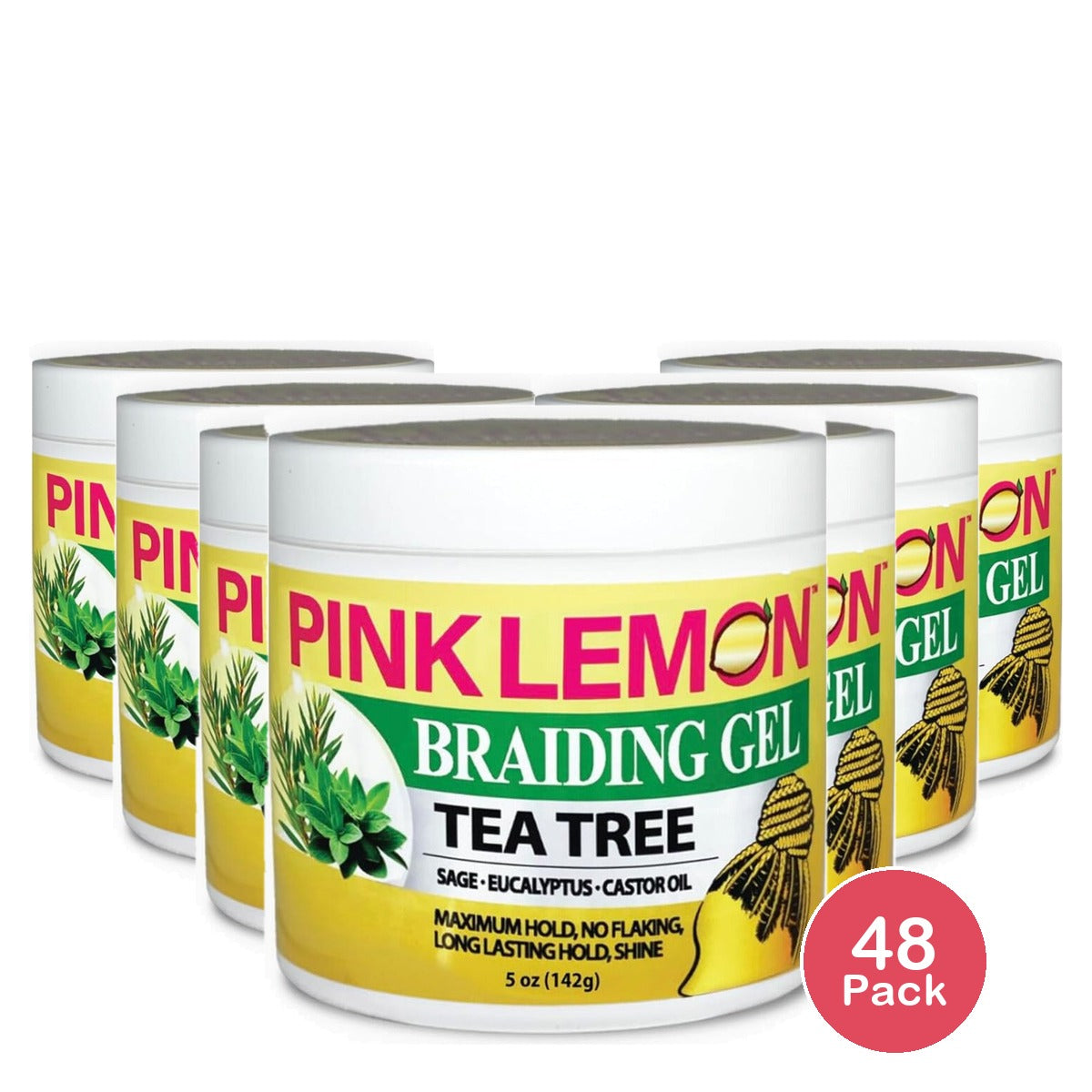 Pink Lemon Braiding Gel Tea Tree 5 Oz (Pack of 48)