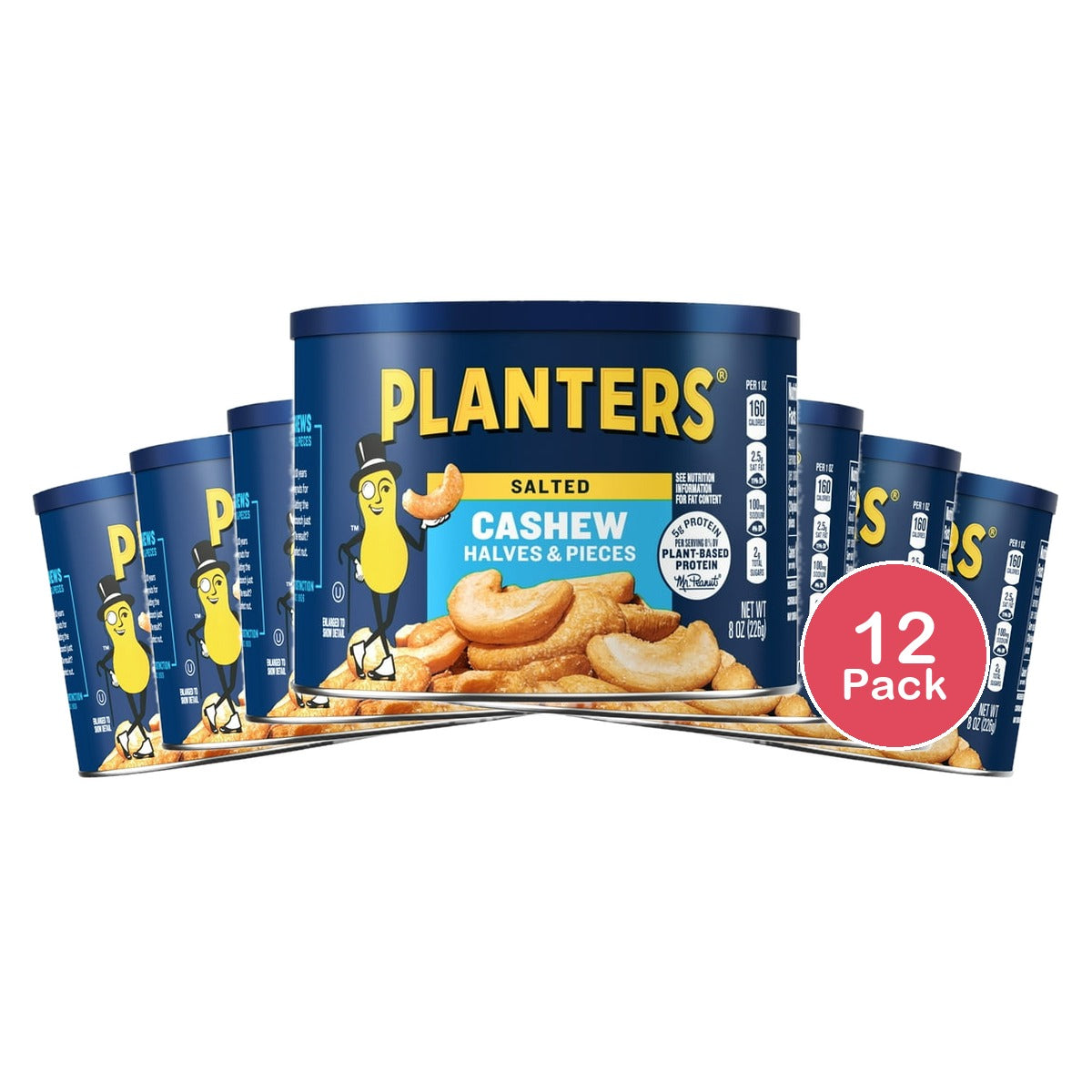 Planters Cashew Halves and Pieces 8 OZ (Pack of 12)
