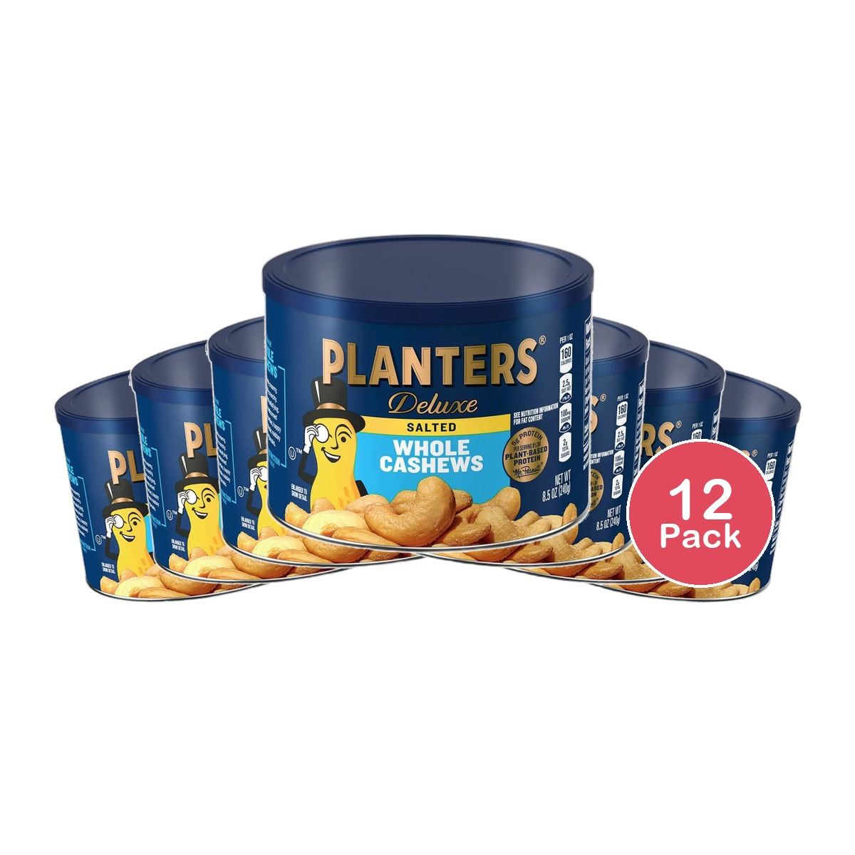 Planters Deluxe Salted Whole Cashews 8.5Oz (Pack of 12)