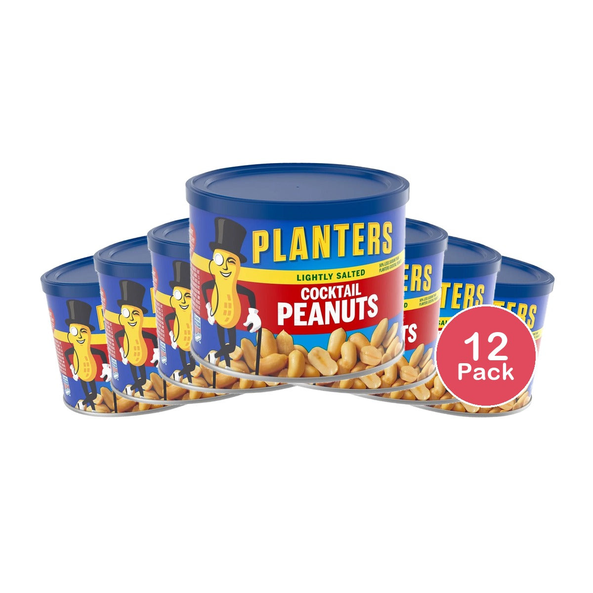 Planters Lightly Salted Cocktail Peanuts 12 Oz (Pack of 12)