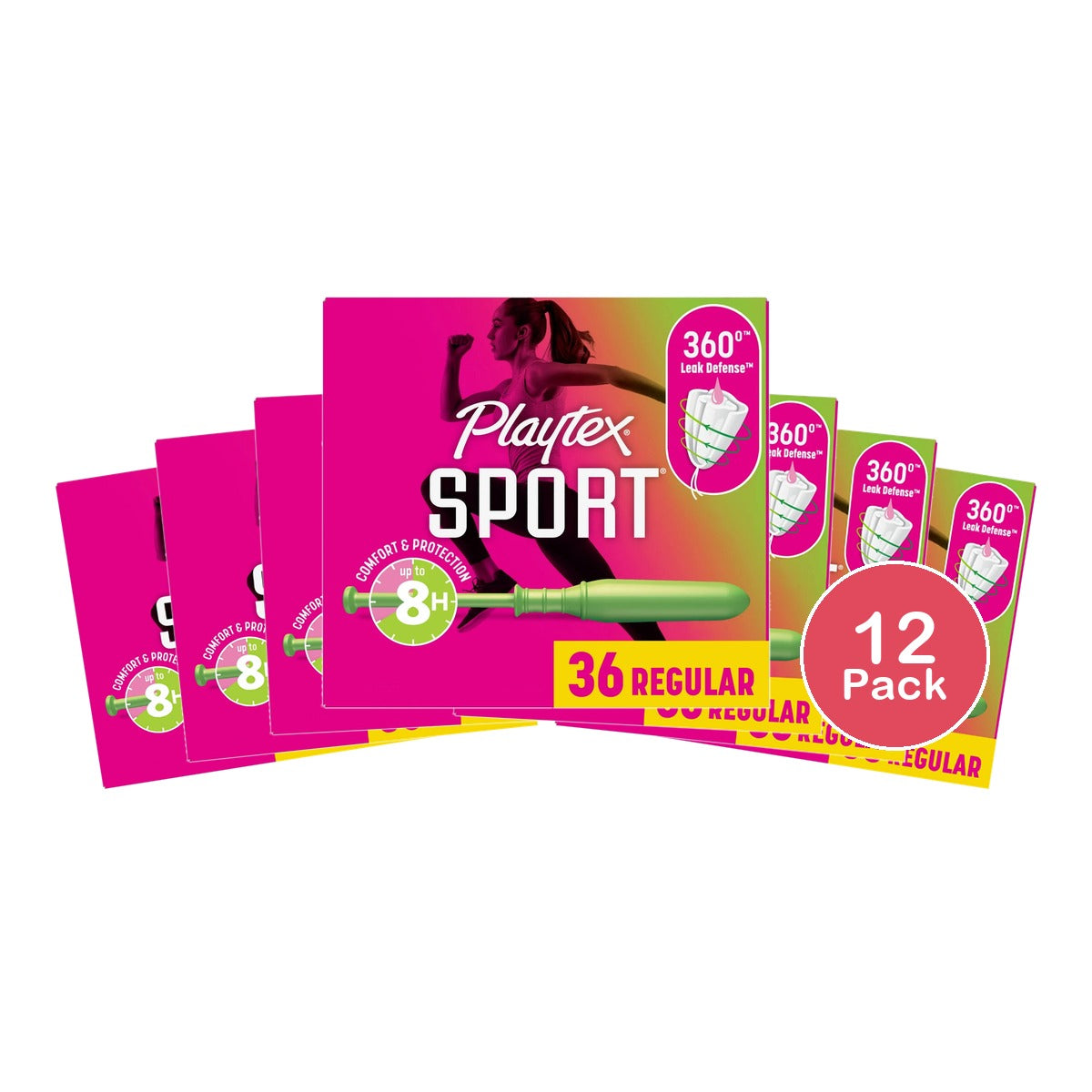 Playtex Sport Plastic Tampons Unscented Regular Absorbency - 36ct (Pack of 12)