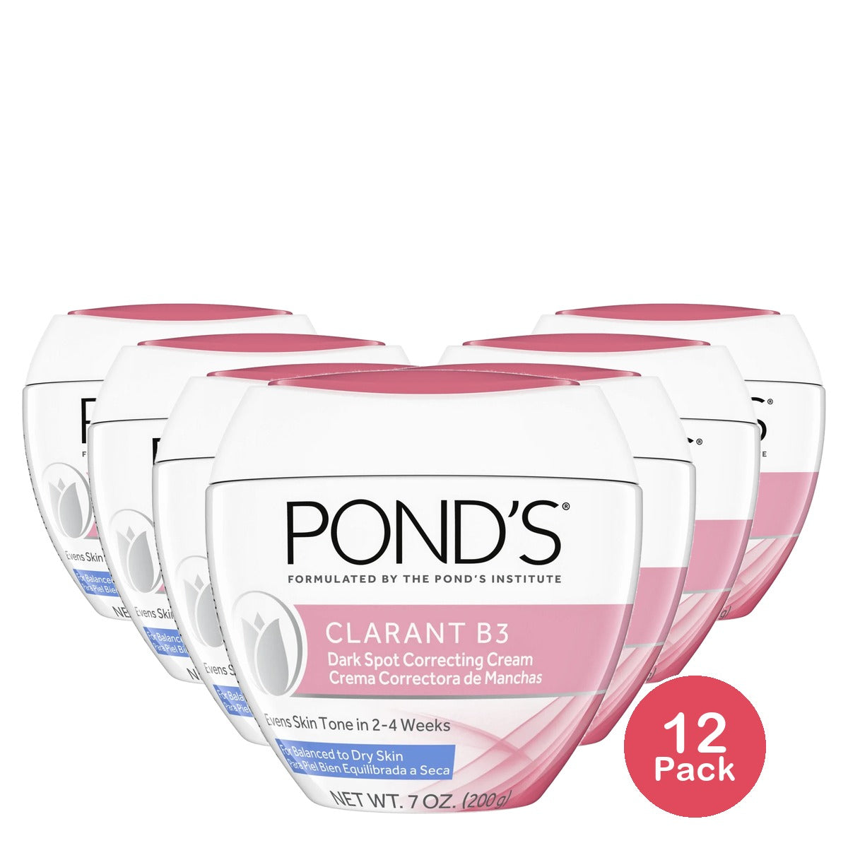 Ponds Clarant B3 Anti-Dark Spots Moisturizer Face Cream For Normal To Dry Skin 7Oz (Pack of 12)