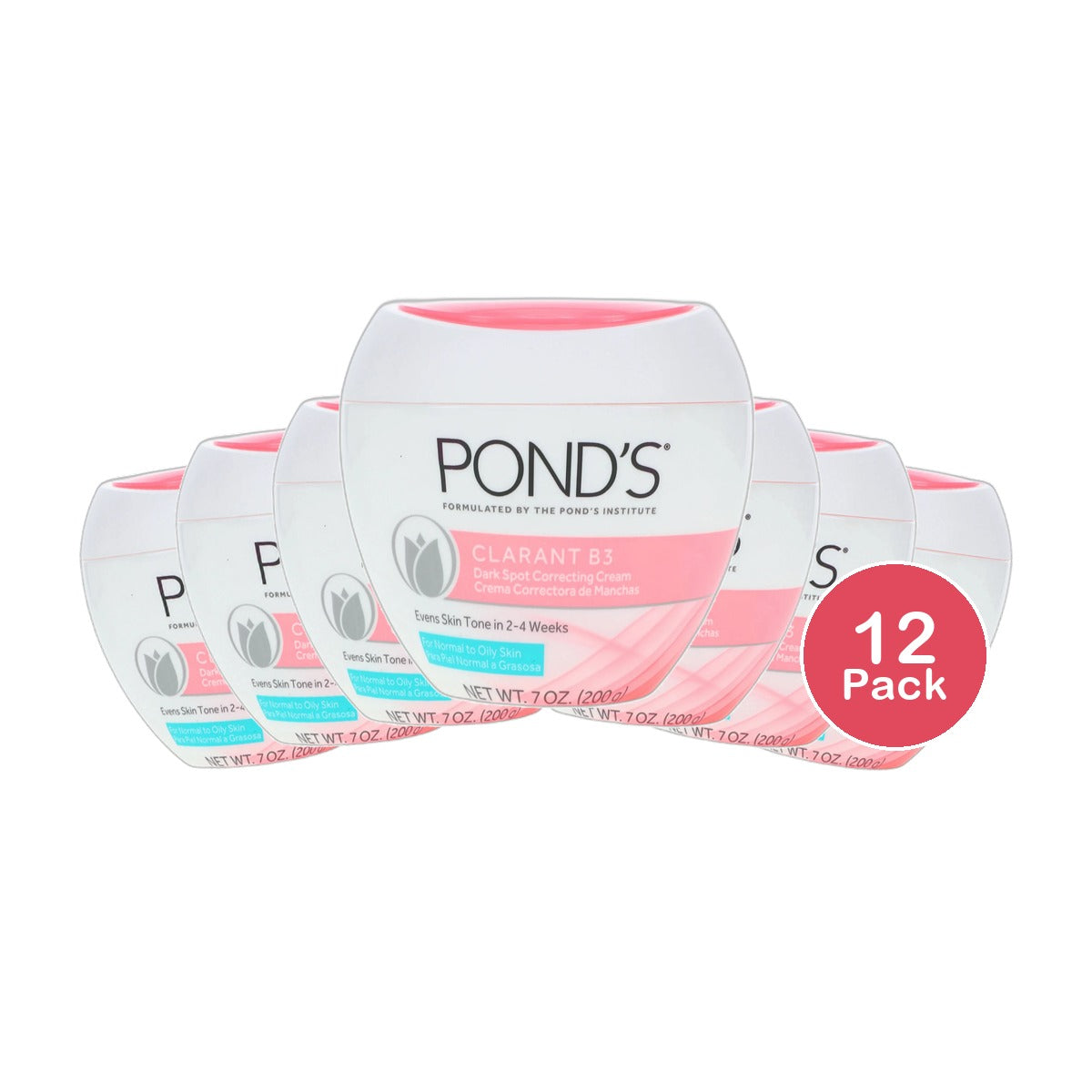 Ponds Clarant B3 Normal To Oily Skin Moisturizer Face Cream For Anti-Dark Spots 7Oz (Pack of 12)