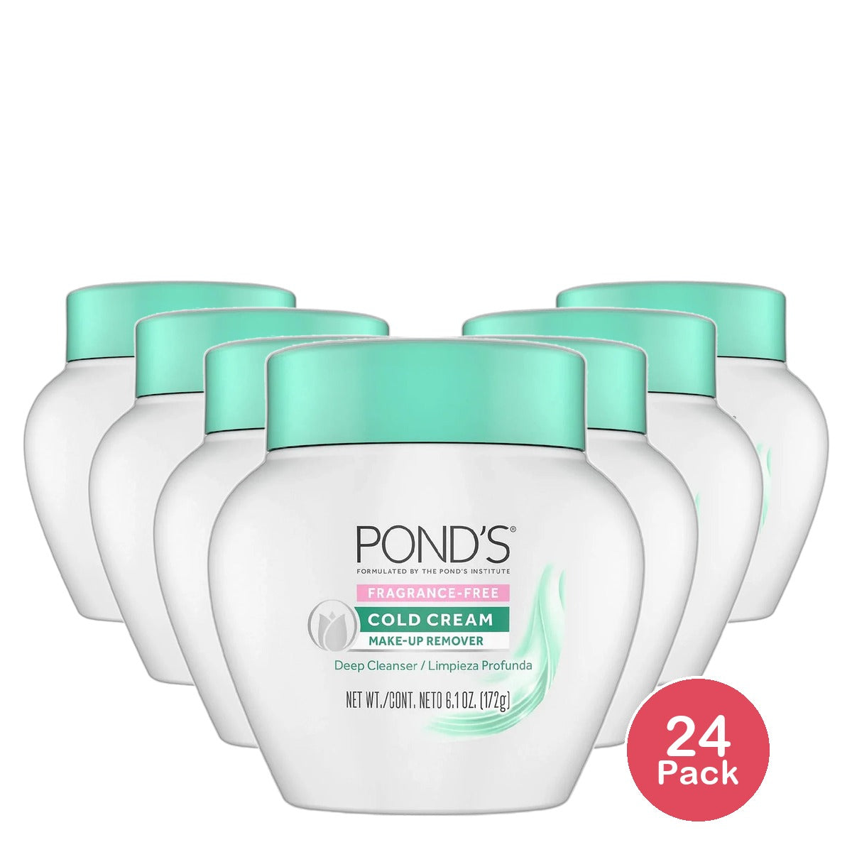 Ponds Cold Cream Make Up Remover Fragrance Free 6.1Oz (Pack of 24)