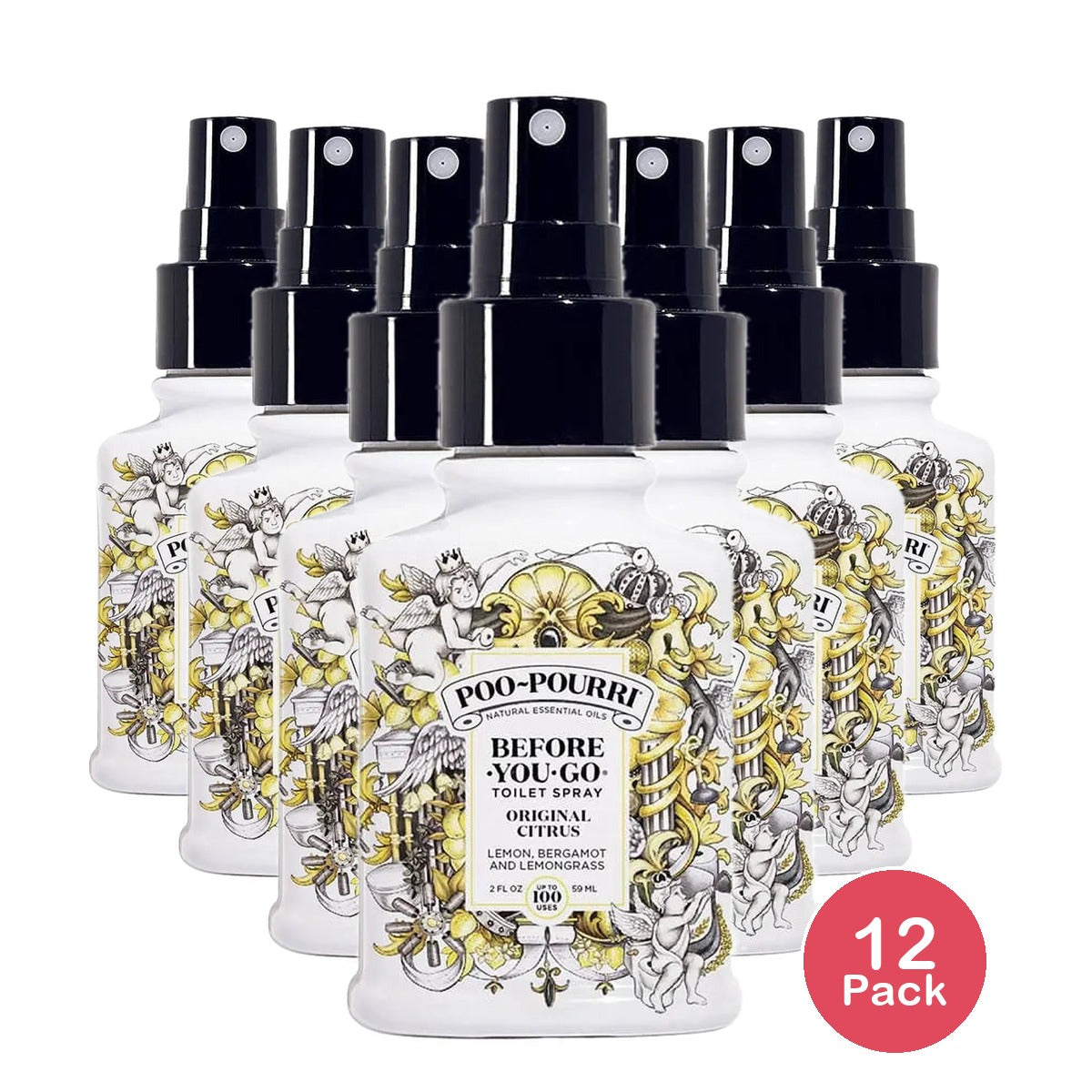 Poo-Pourri Before-You-Go Original Citrus Toilet Spray 2Oz (Pack of 12)