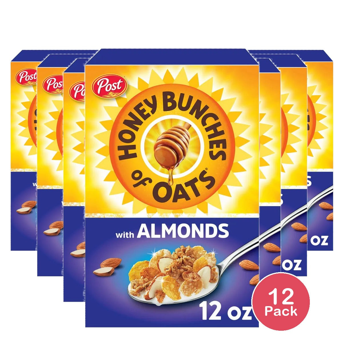 Post Honey Bunches of Oats with Almonds 12 oz (Pack of 12)