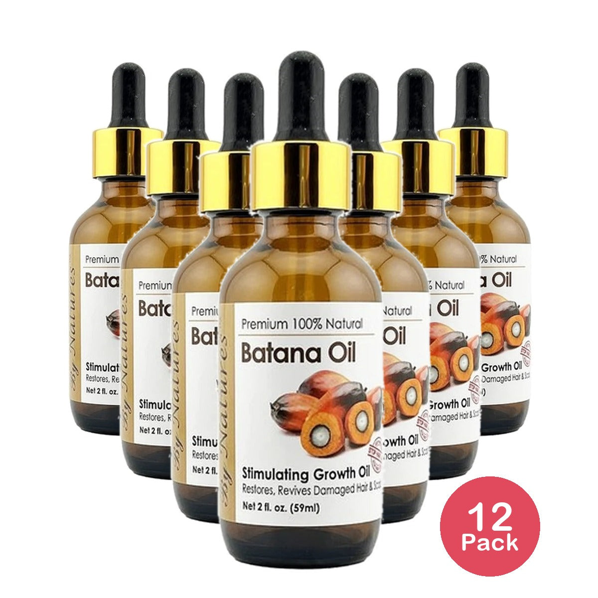 Premium 100% Natural by Natures Premium Batana Oil 2 Oz (Pack of 12)