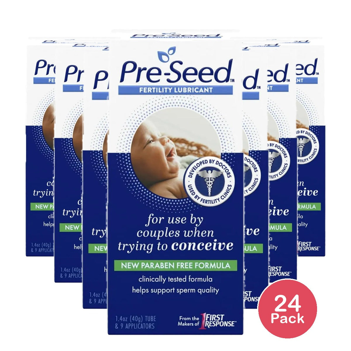 PreSeed Fertility Friendly Lubricant For Couples Trying to Conceive 1.4Oz (Pack of 24)