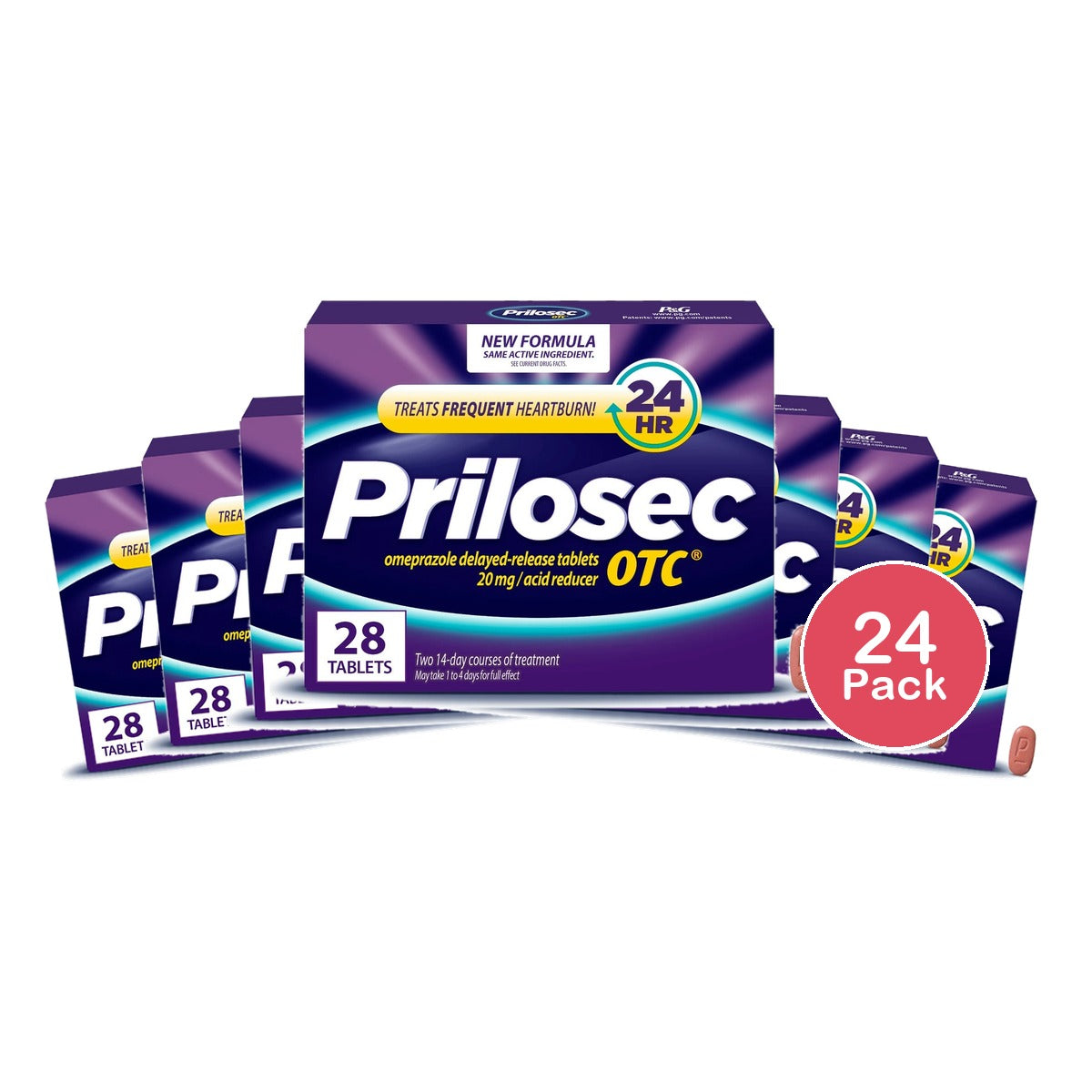 Prilosec OTC Omeprazole 20mg Tablets 28 Count (Pack of 24)