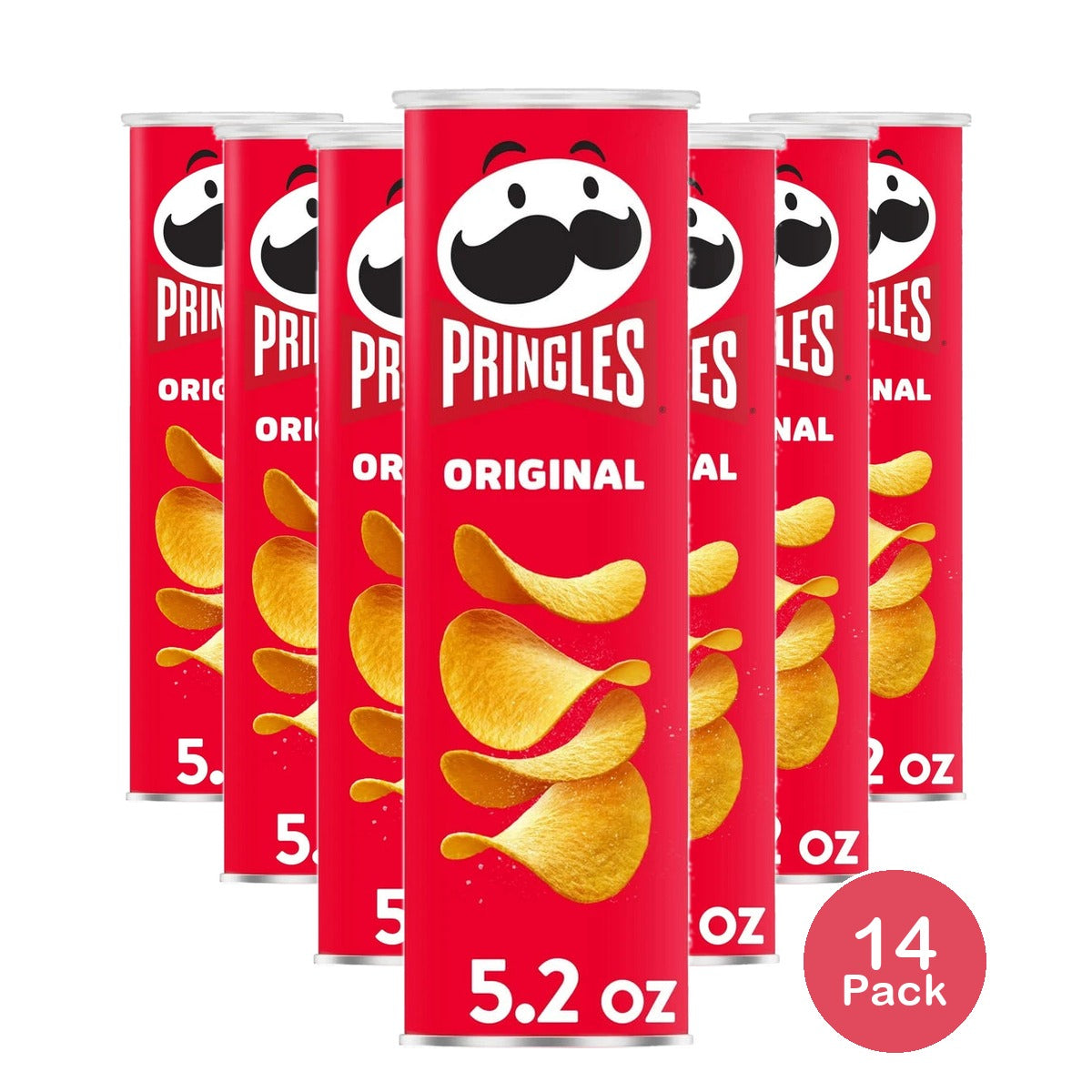 Pringles Original Potato Crisps Chips Lunch Snacks 5.2 Oz (Pack of 14)