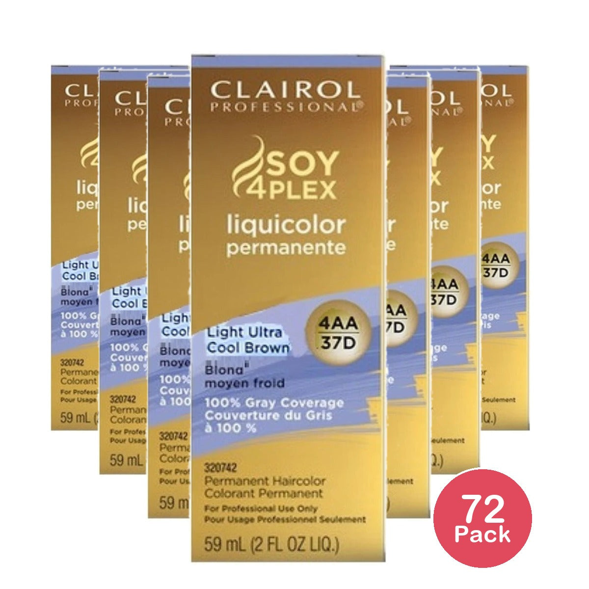 Professional Liquicolor Permanent Hair Color - 37D Light Ultra Cool Brown by Cla 2 Fl. Oz (Pack of 72)