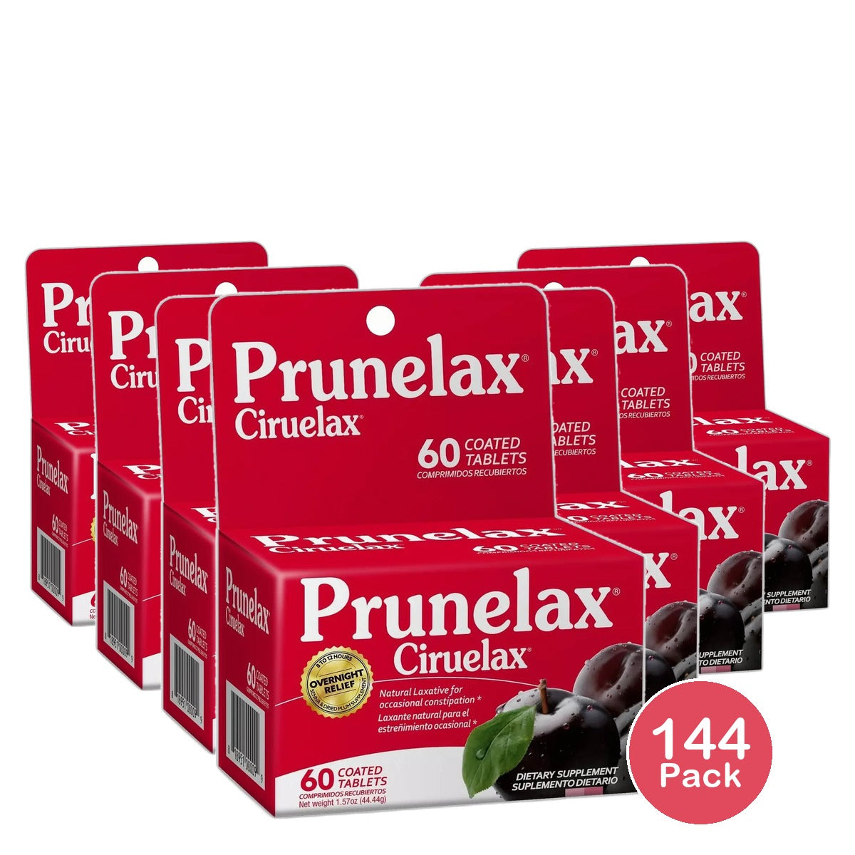 Prunelax Ciruelax Effective Natural Gentle Laxative Tablets60 Ea 1.57oz (Pack of 144)