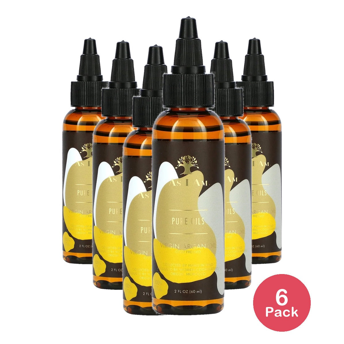 Pure Oils Virgin Argan Oil 2 fl oz (60 ml) As I Am 2 Fl. Oz (Pack of 6)