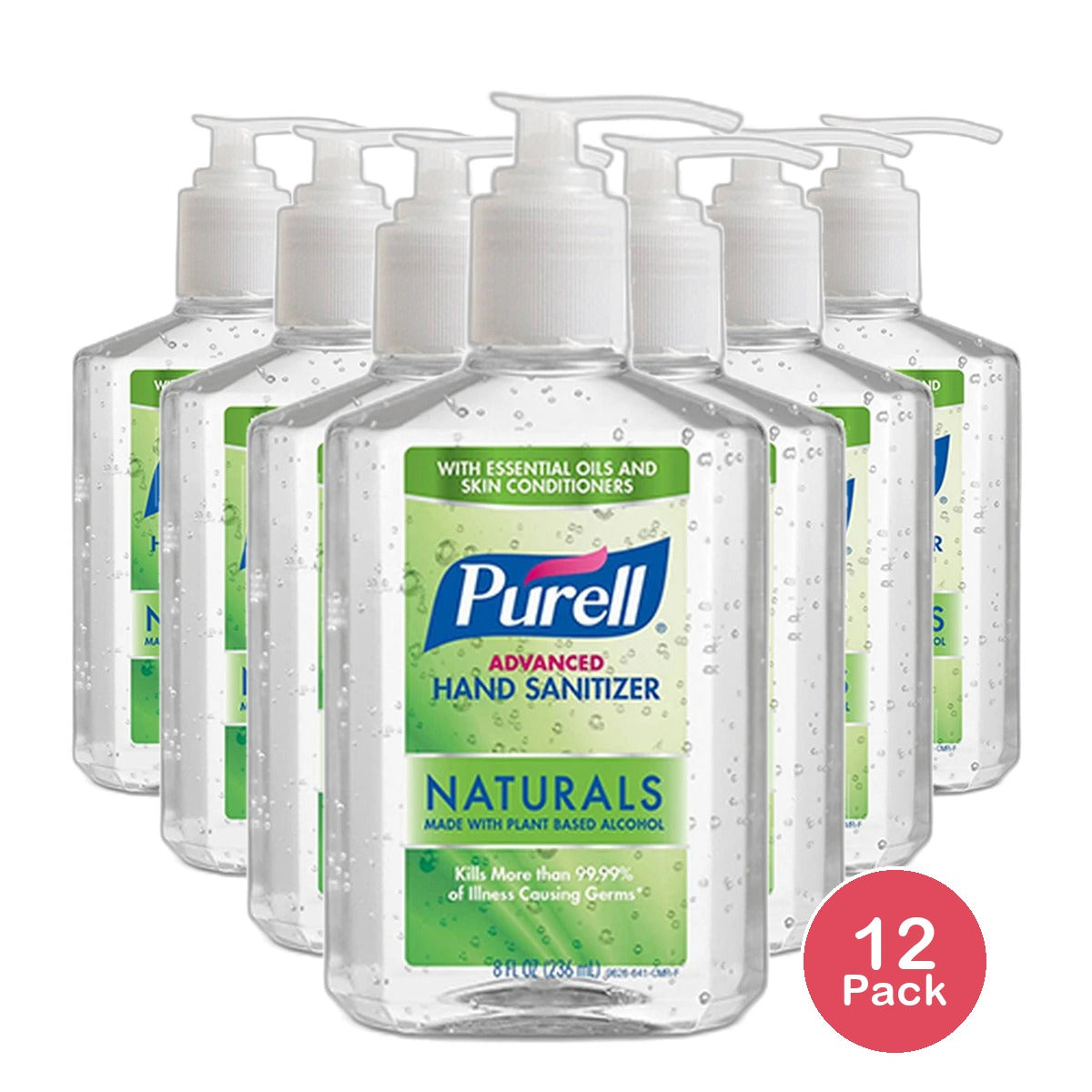 Purell Advanced Hand Sanitizer Naturals 8Oz (Pack of 12)
