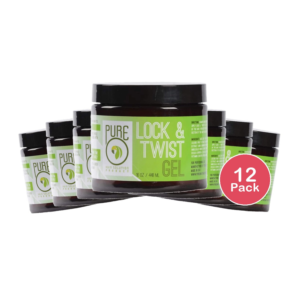 PureO Natural Lock & Twist Gel 8 Oz (Pack of 12)