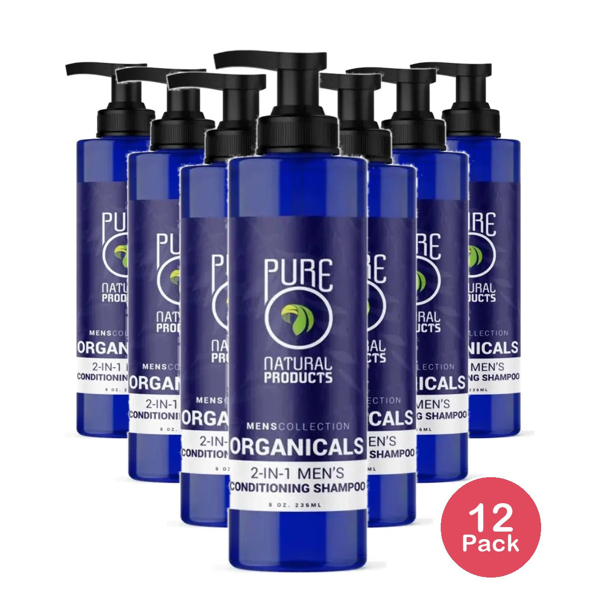 PureO Organicals 2-in-1 Men's Conditioning Shampoo 8 Oz (Pack of 12)