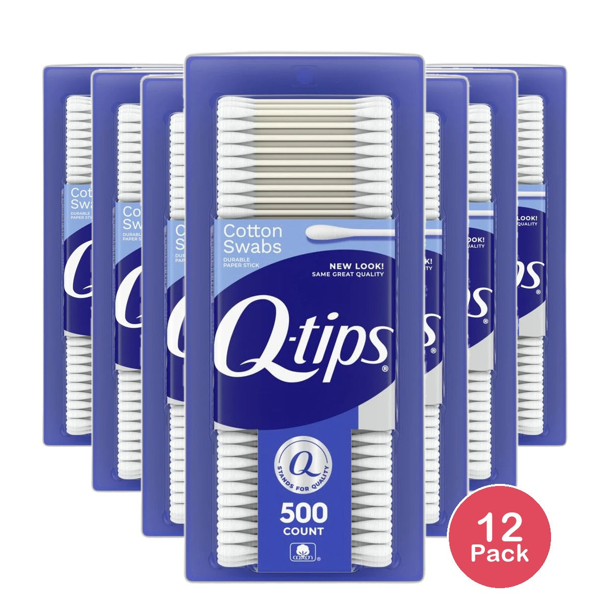 Q-Tips Cotton Swabs For Clean Ears500 Ea 8.6oz (Pack of 12)