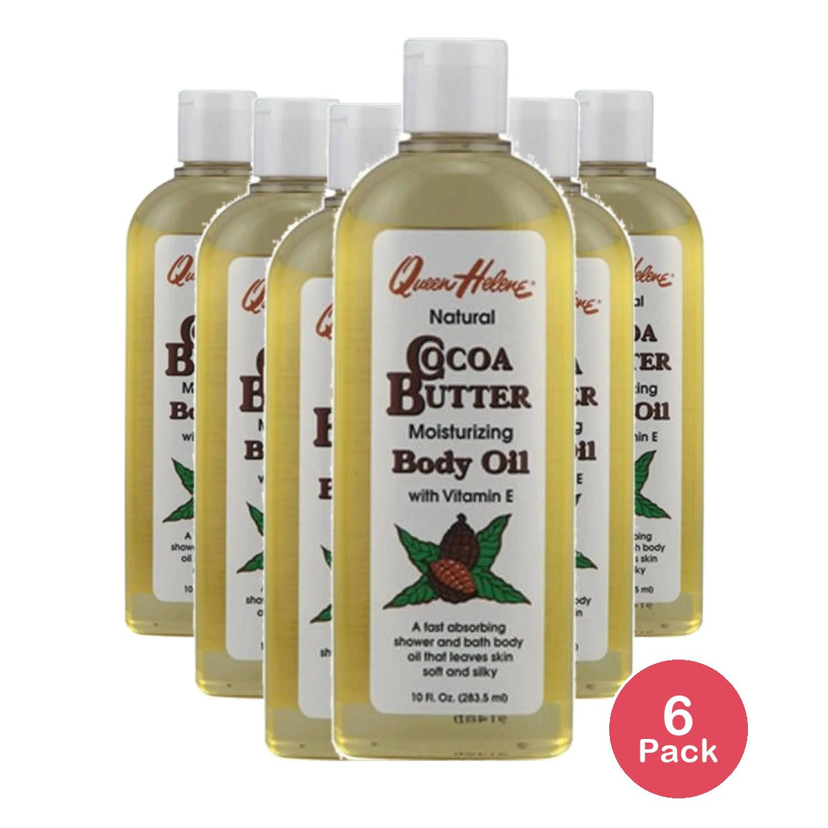 Queen Helene Cocoa Butter Body Oil 13 Oz (Pack of 6)