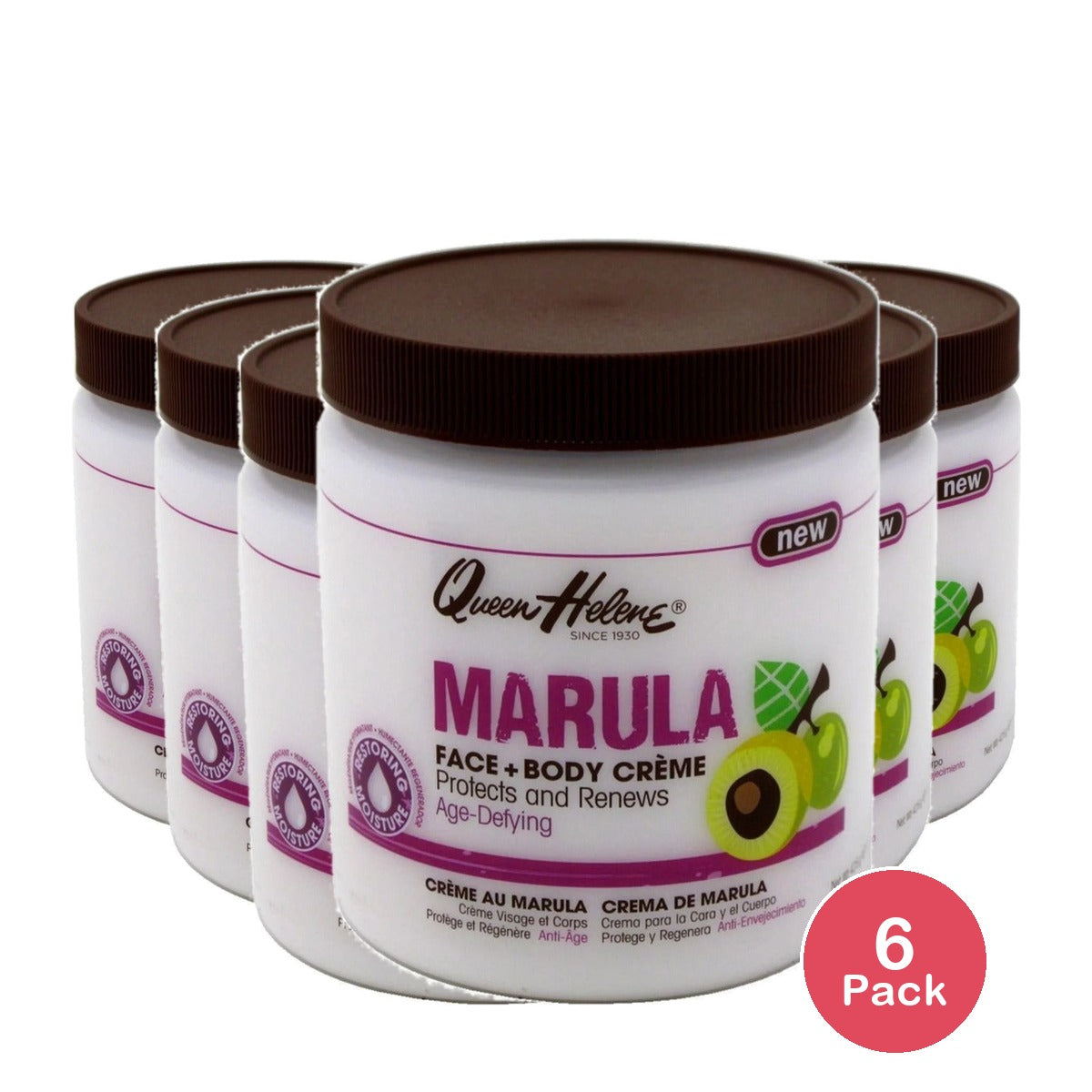 Queen Helene Marula Creme Face & Body 15 Oz (Pack of 6)