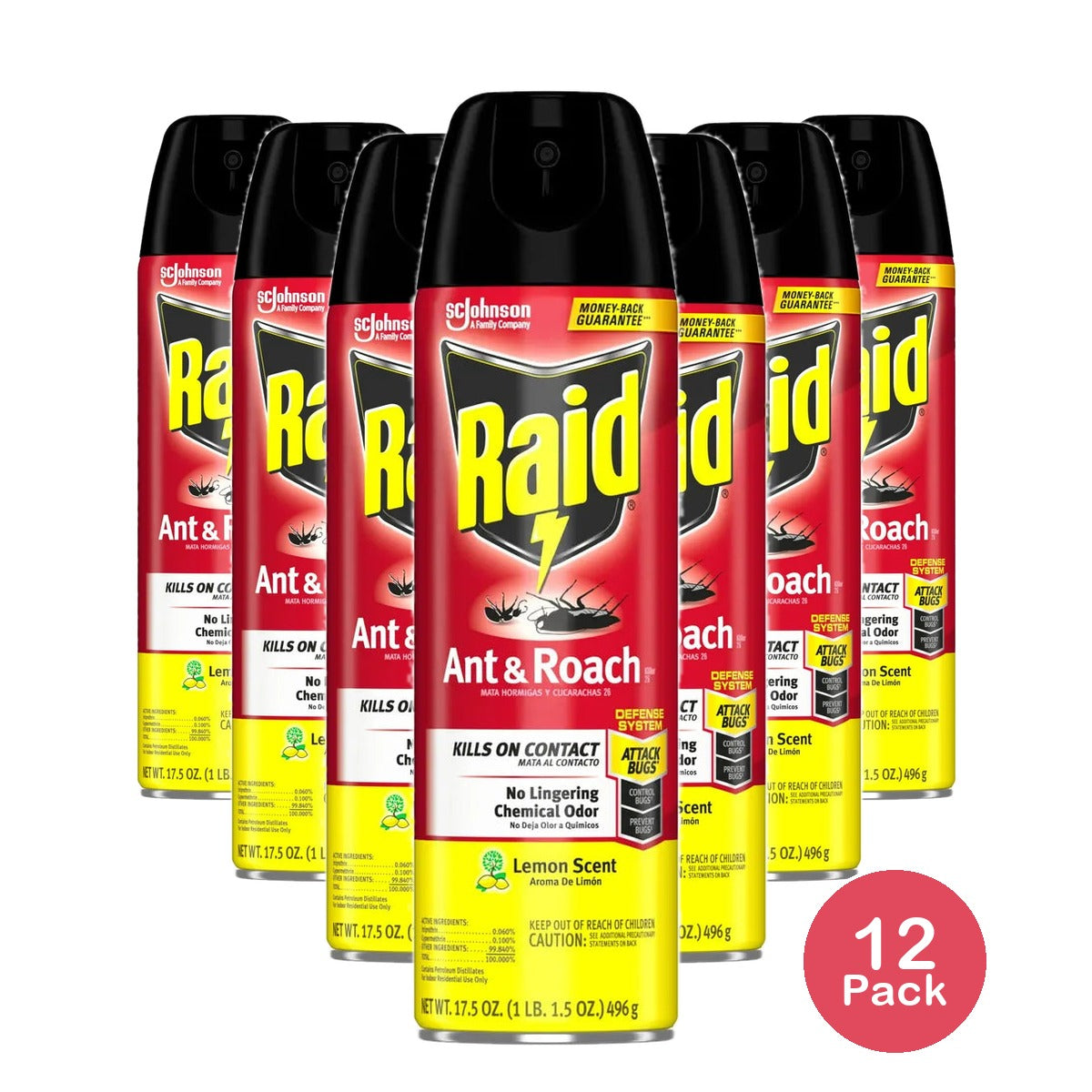 Raid Ant And Roach Killer Lemon Scent17.5Oz (Pack of 12)