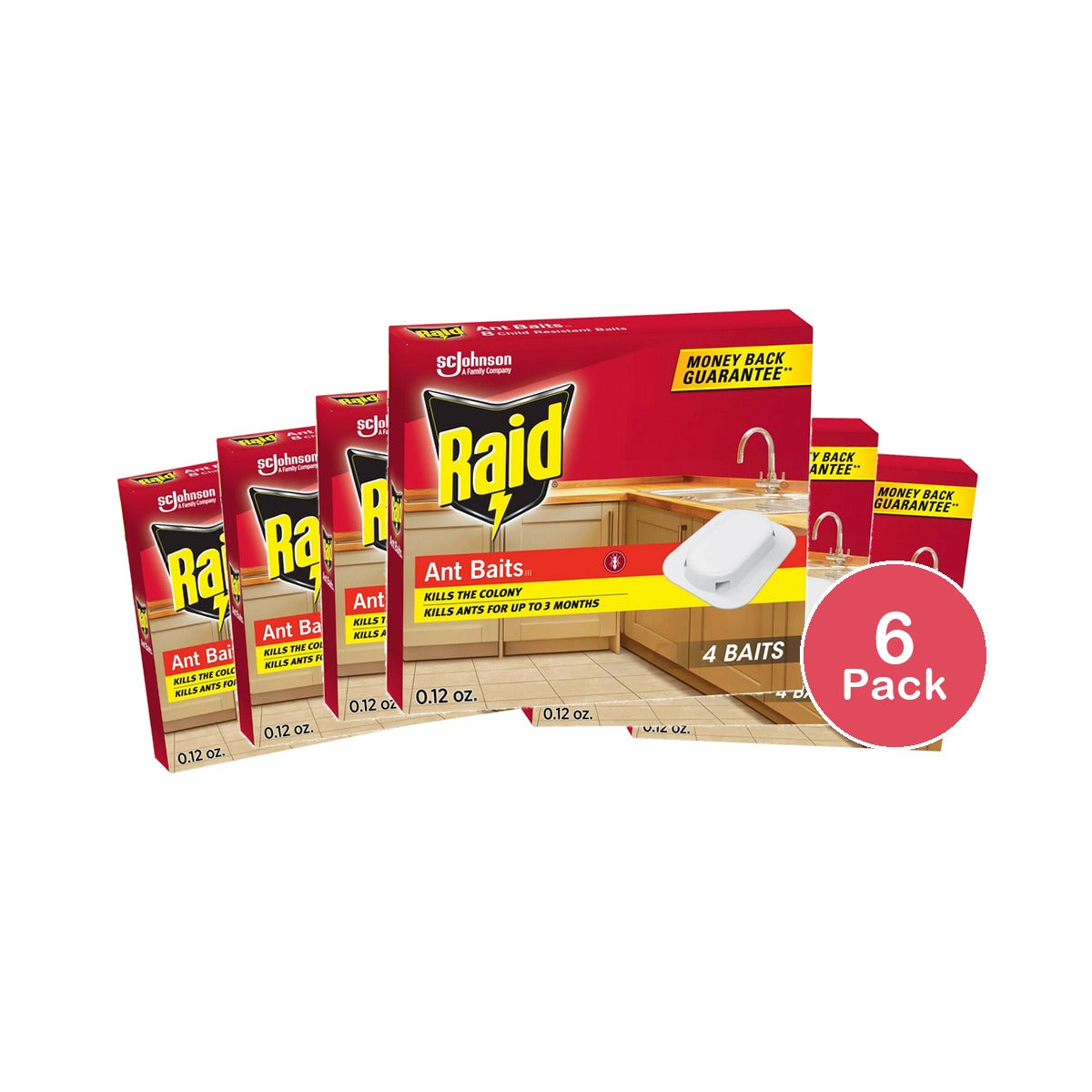 Raid Ant Baits Indoor Ant Insect Killer 0.12 Oz (Pack of 6)