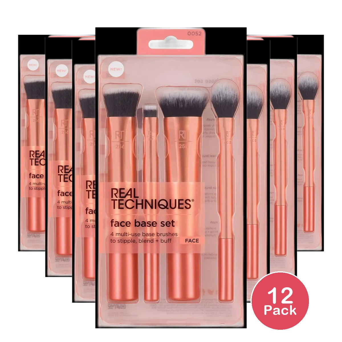 Real Techniques 4 Piece Face Base Makeup Brush Set 1 Ct 4.59oz (Pack of 12)