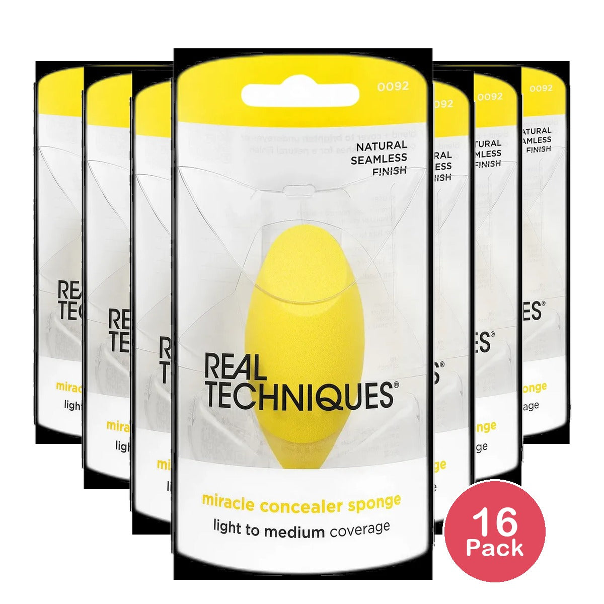 Real Techniques Miracle Yellow Sponge Latex-Free Foam 1 Count 0.35Oz (Pack Of 16)