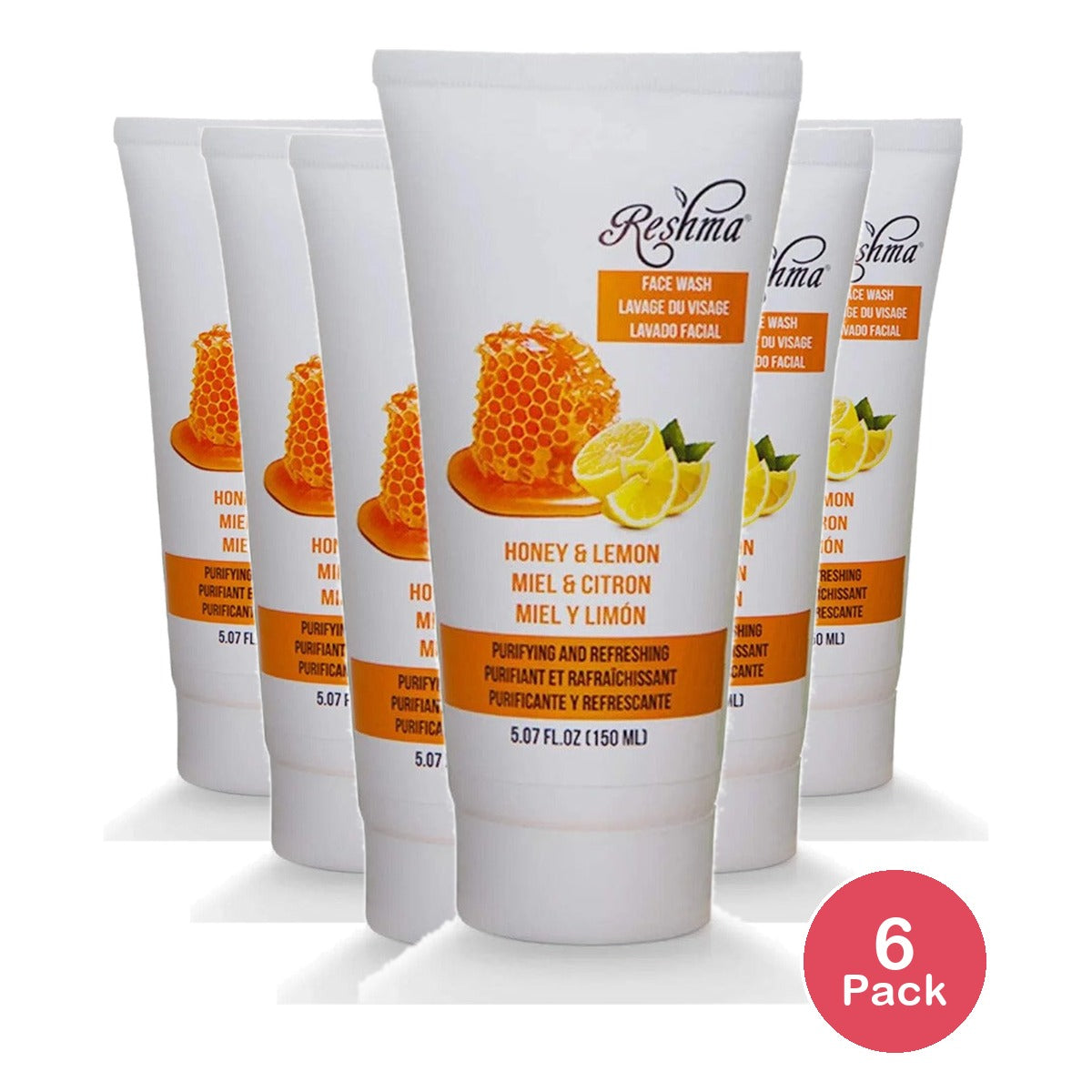 Reshma Beauty Honey & Lemon Face Wash 5.07 Oz (Pack of 6)