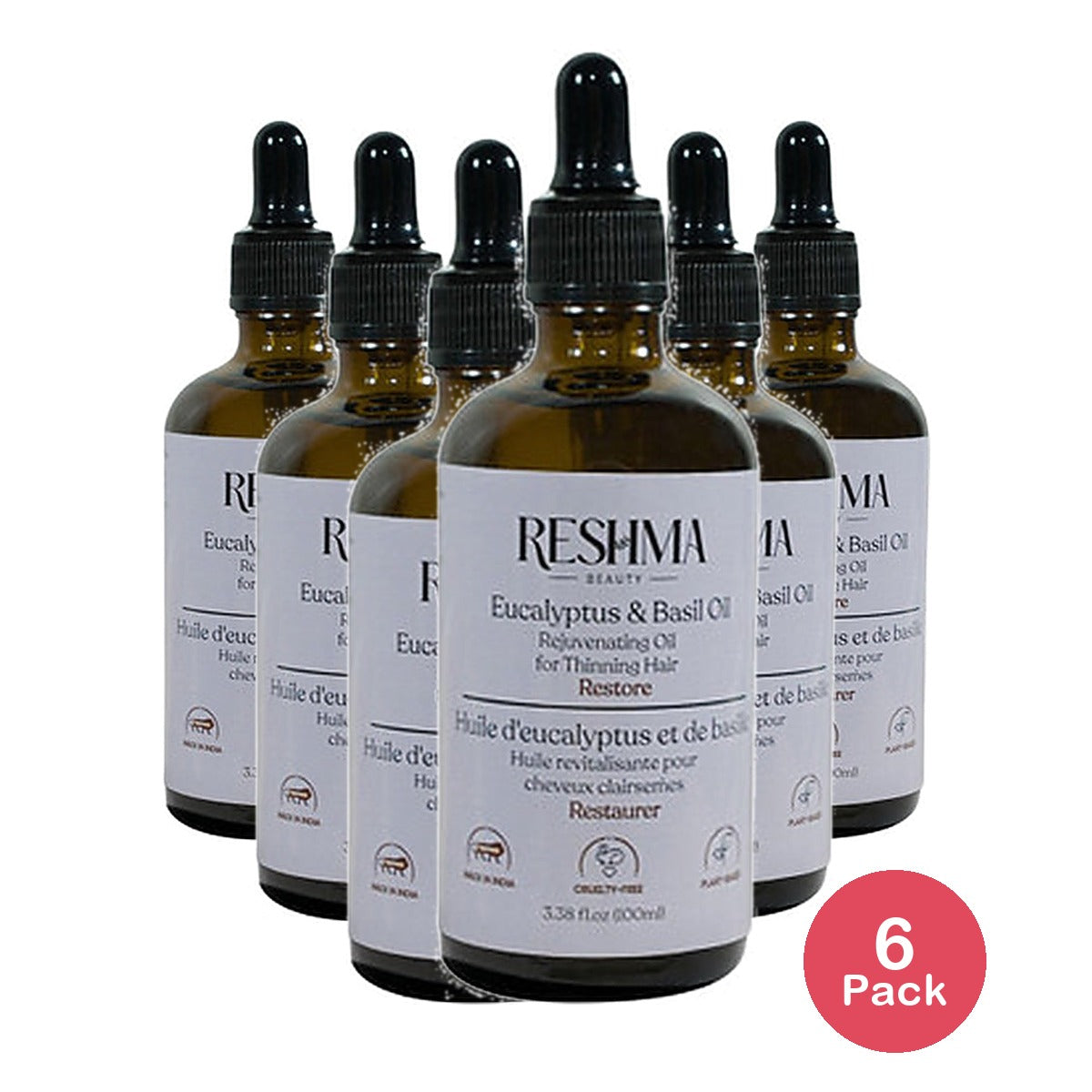 Reshma Oil Eucalyptus & Basil 3.38 Oz (Pack of 6)