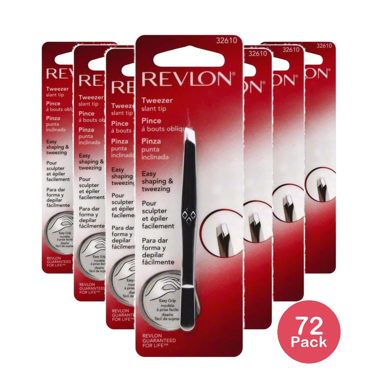 Revlon 32610 Slant Tip Tweezer (Pack of 72)