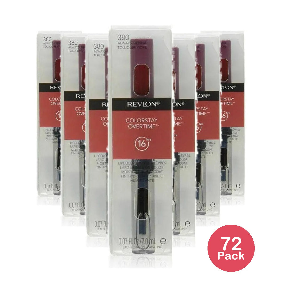 Revlon Colorstay Overtime Lip Color With Softflex Always Sienna #380 0.85oz (Pack of 72)