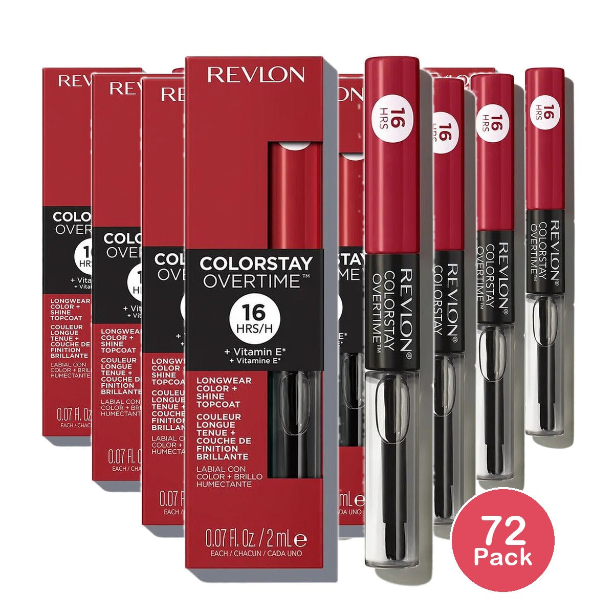 Revlon ColorStay Overtime Longwearing Lip Gloss 0.14 Oz (Pack of 72)
