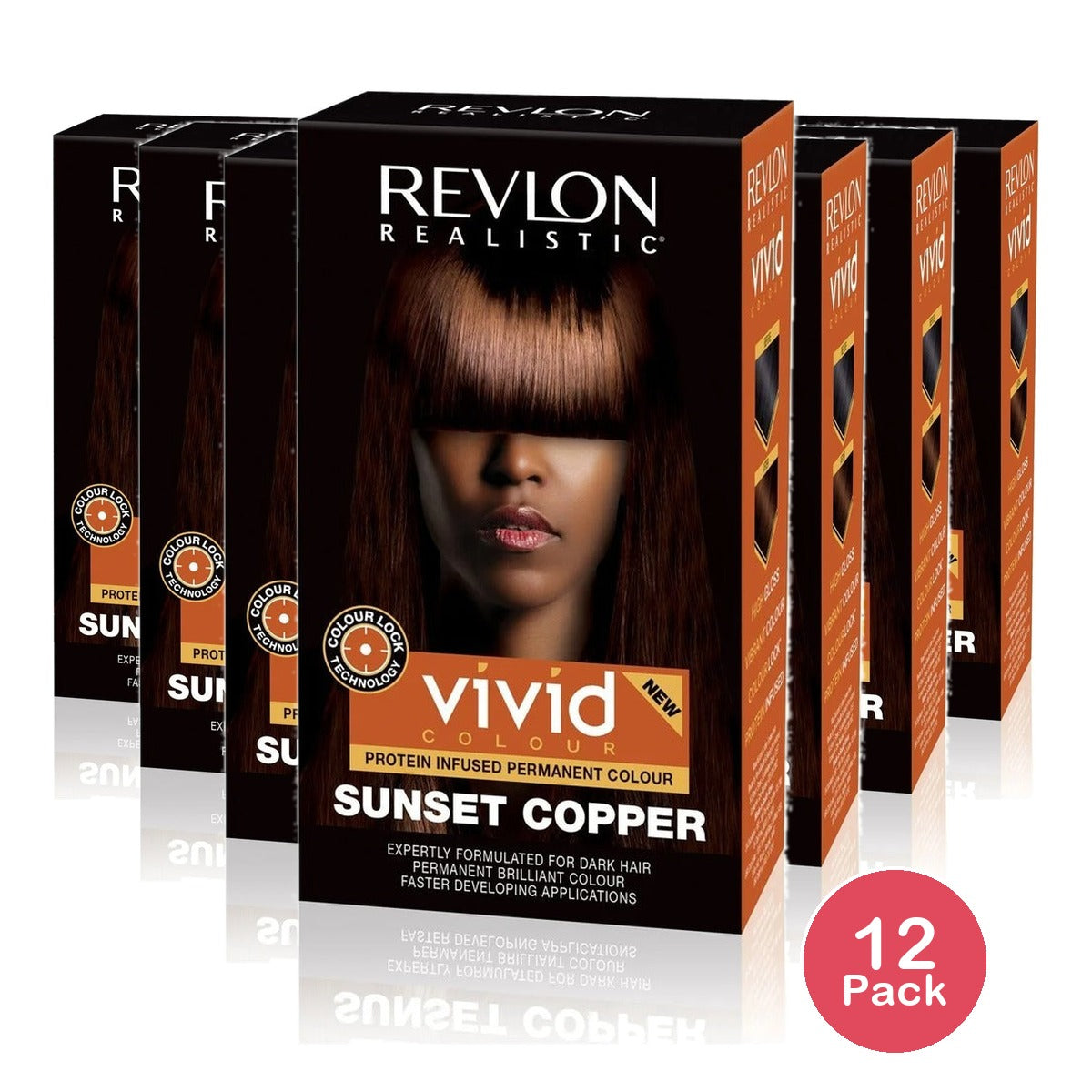 Revlon Realistic Vivid Colour Permanent Hair Color 3.7 Oz (Pack of 12)
