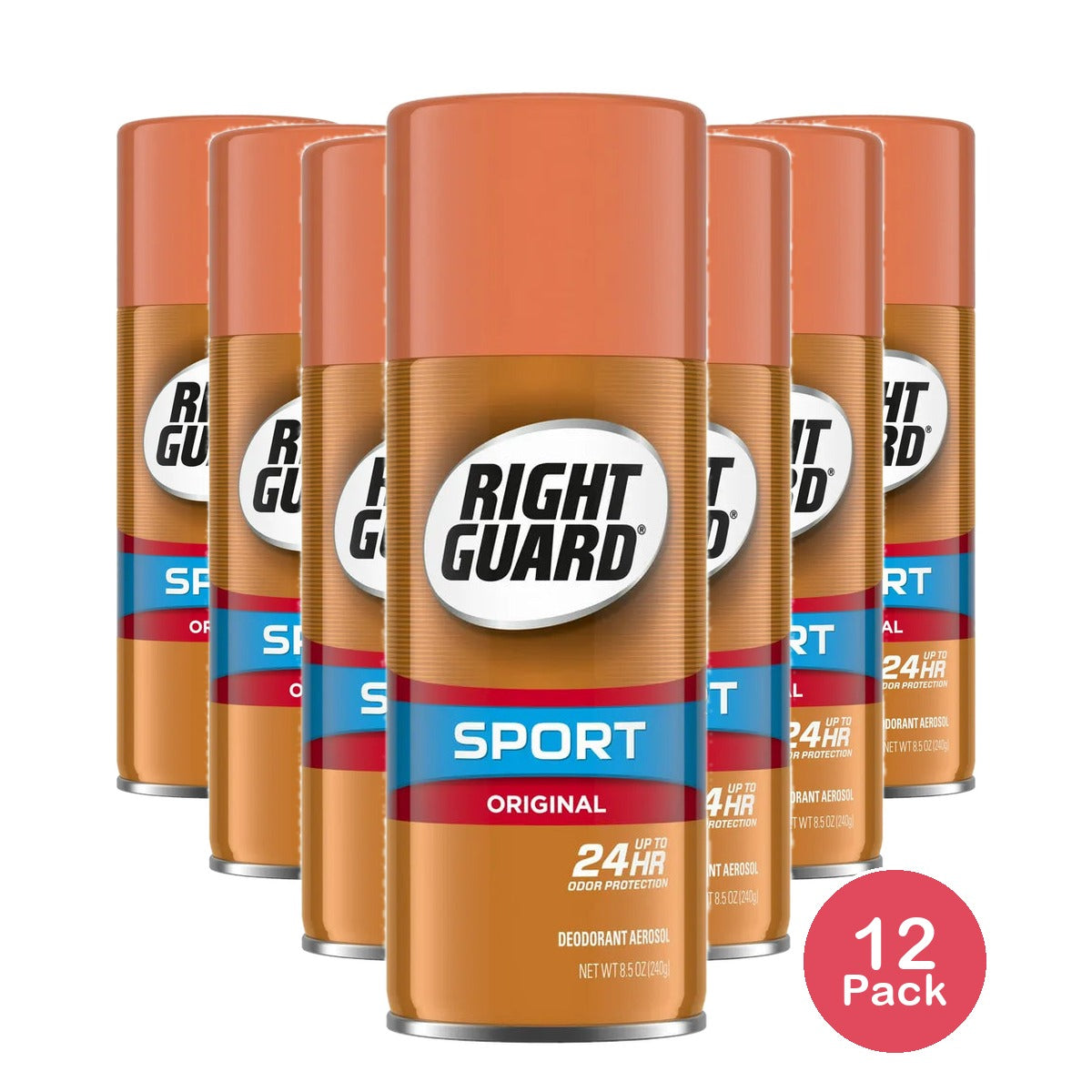 Right Guard Sport Deodorant Aerosol Original 8.5Oz (Pack of 12)