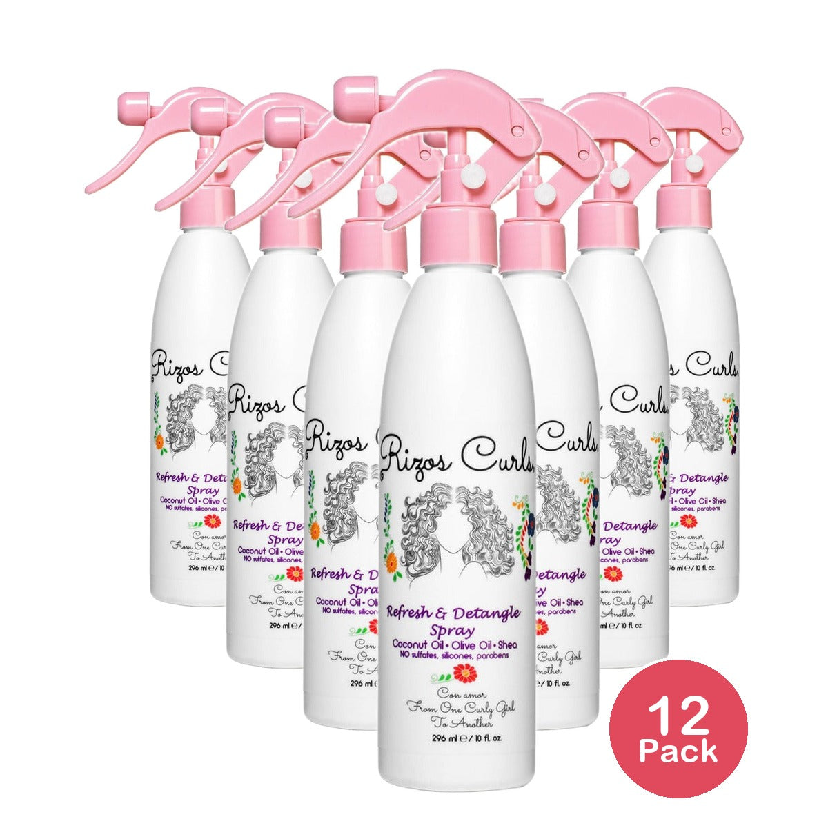 Rizos Curls Refresh & Detangle Spray 10 Oz (Pack of 12)