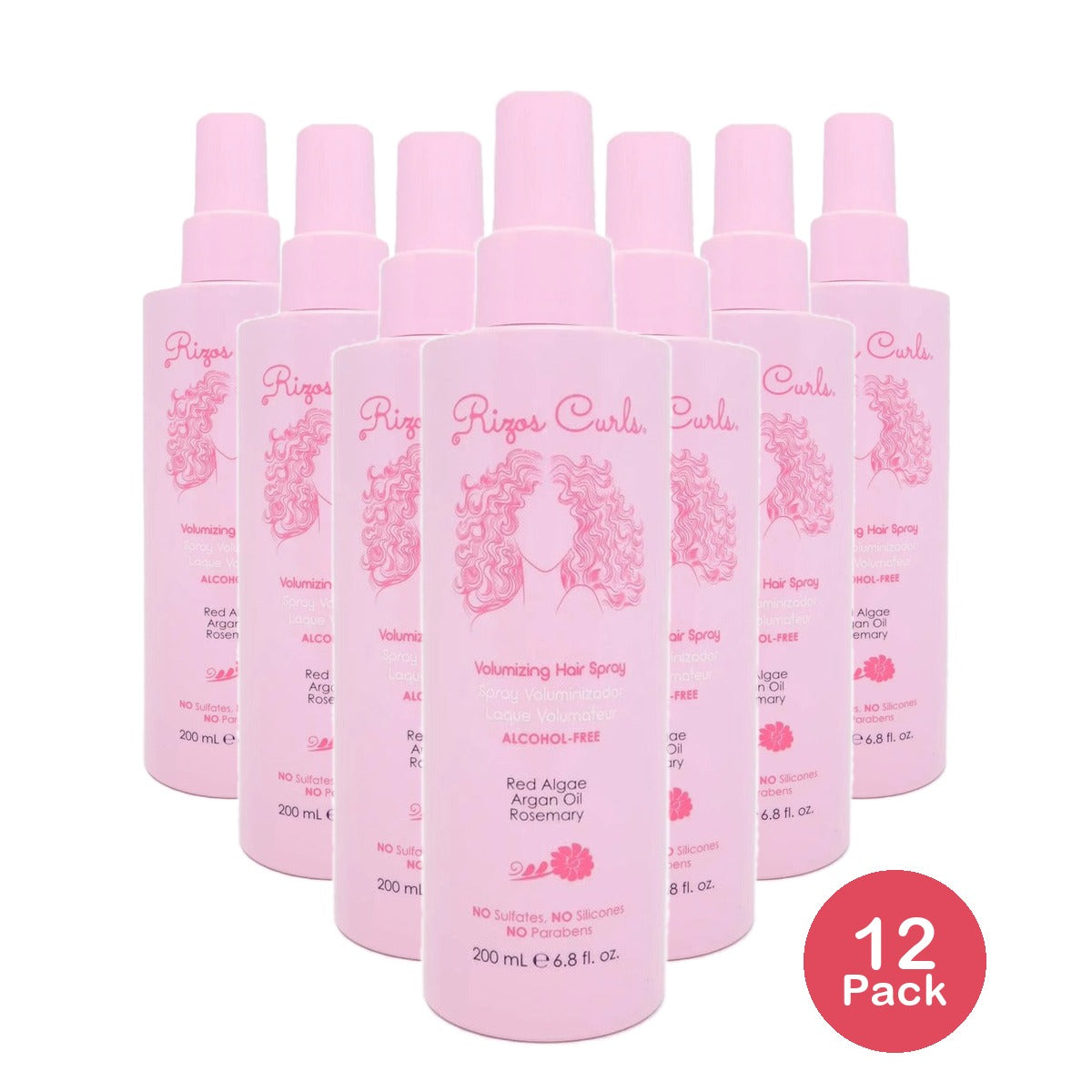 Rizos Curls Volumizing Hair Spray 6.8 Oz (Pack of 12)