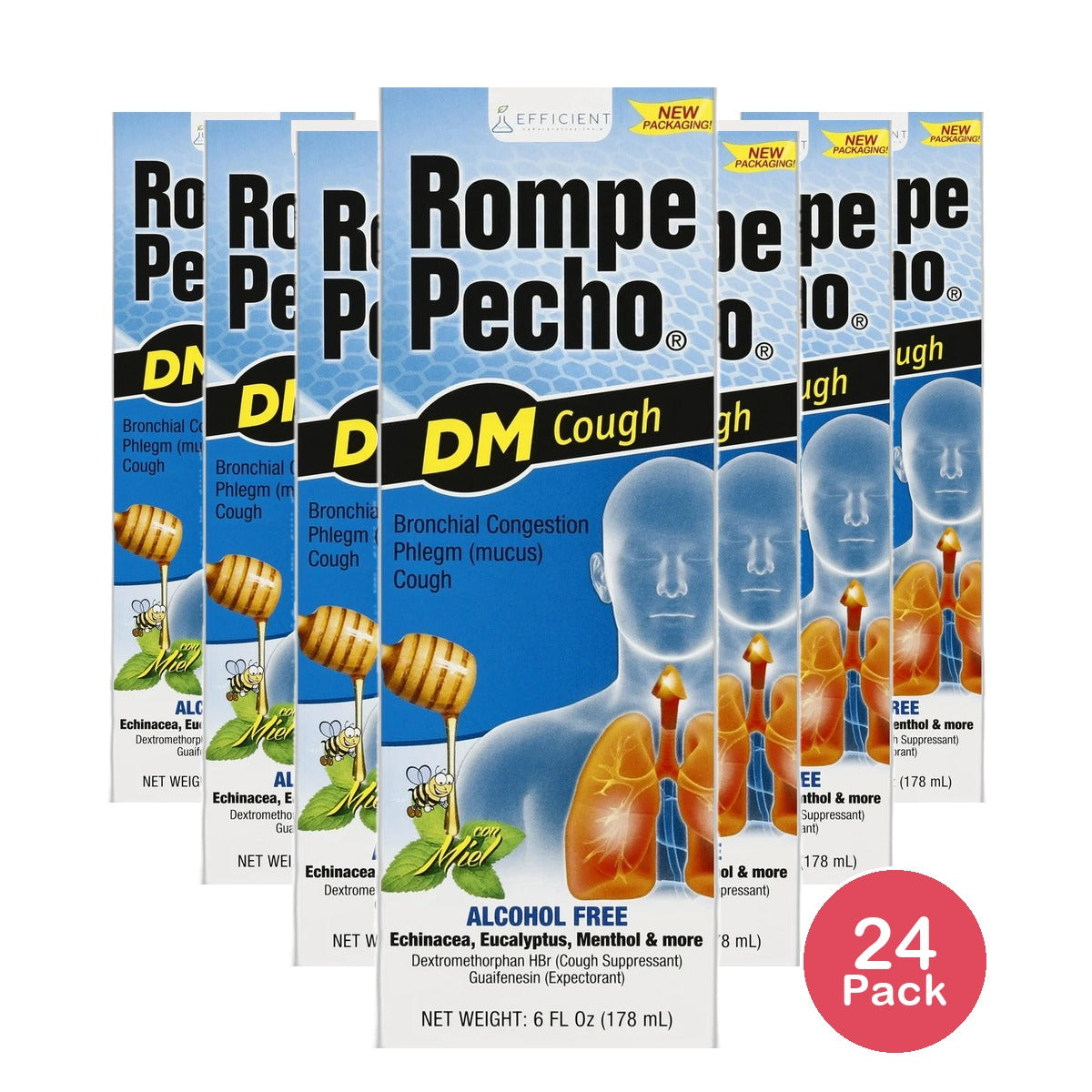 Rompe Pecho Dm Cough Relief Suppressant/Expectorant Syrup 6Oz (Pack of 24)