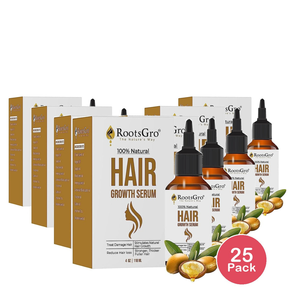 RootsGro Hair Growth Serum 4 Oz (Pack of 25)