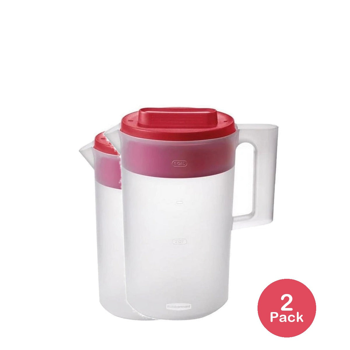 Rubbermaid Simply Pour Clear/Red Pitcher Plastic 1 gal (Pack of 2)