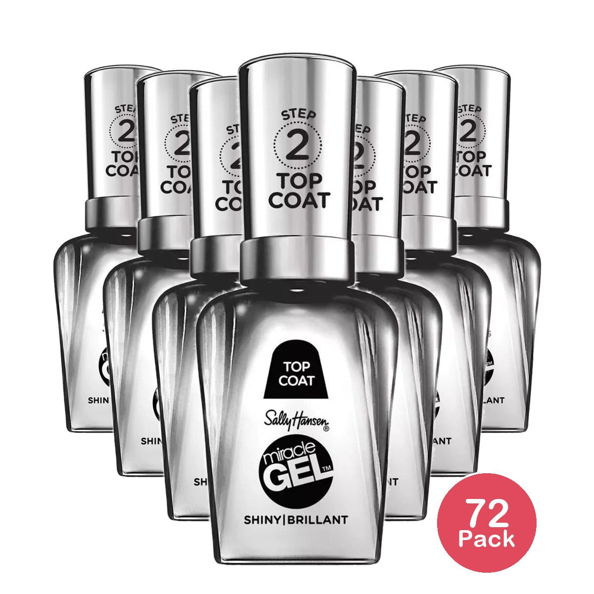 Sally Hansen Miracle Gel Nail Polish Lacquer Shiny Top Coat 0.5 fl oz (Pack of 72)