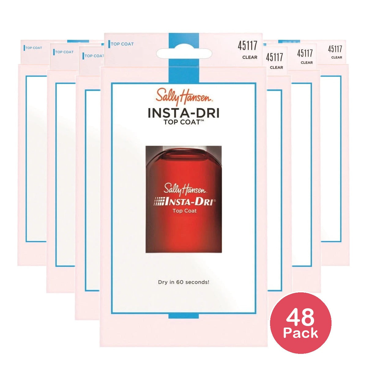 Sally Hansen Nail Treatment 45117 Insta-Dri Anti-Chip Top Coat - 0.45 fl Oz (Pack of 48)