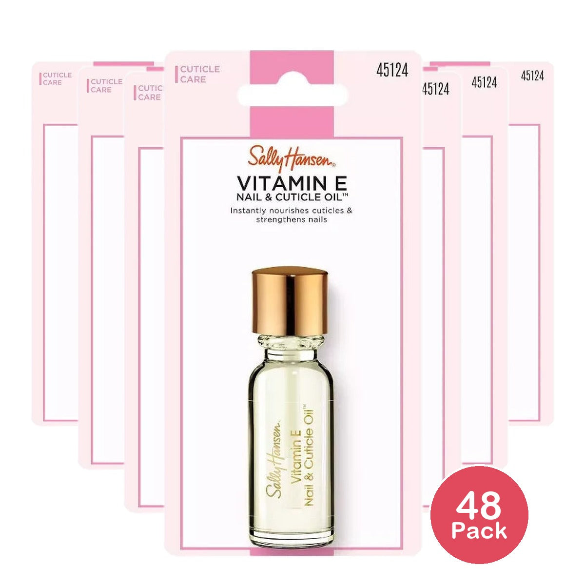 Sally Hansen Nail Treatment 45124 Vitamin E Nail & Cuticle Oil - 0.45 fl Oz (Pack of 48)