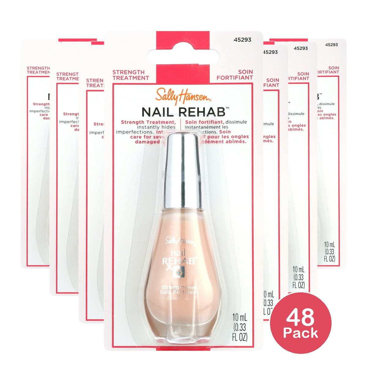 Sally Hansen Nail Treatment - 45293 Nail Rehab Strengthener - 0.33 fl oz (Pack of 48)