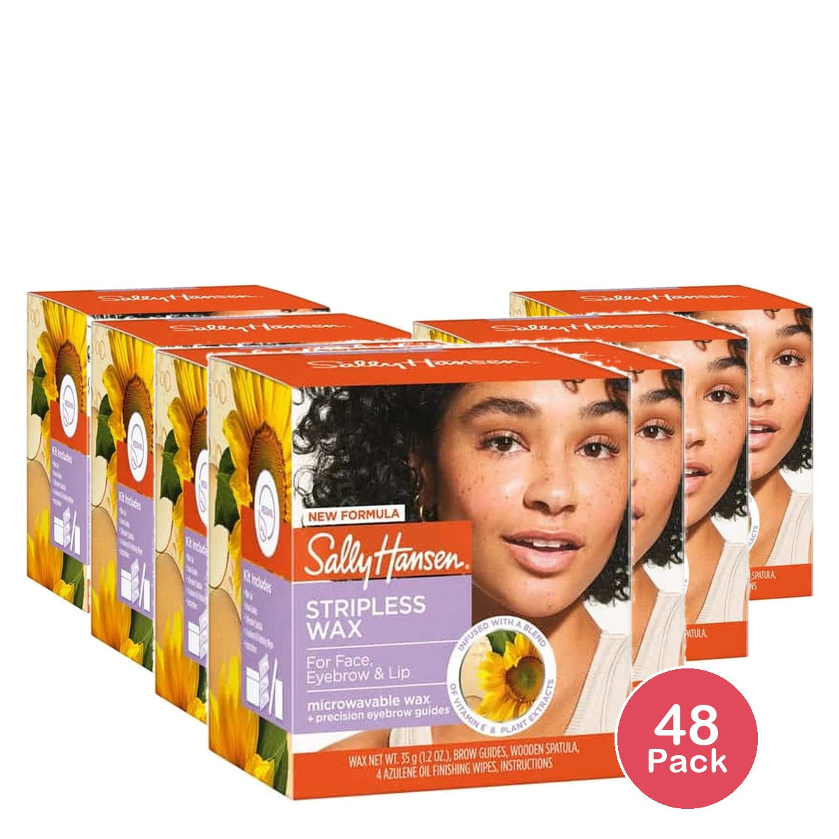 Sally Hansen Stripless Wax for Face, Eyebrow, and Lip - 1.2 oz (Pack of 48)