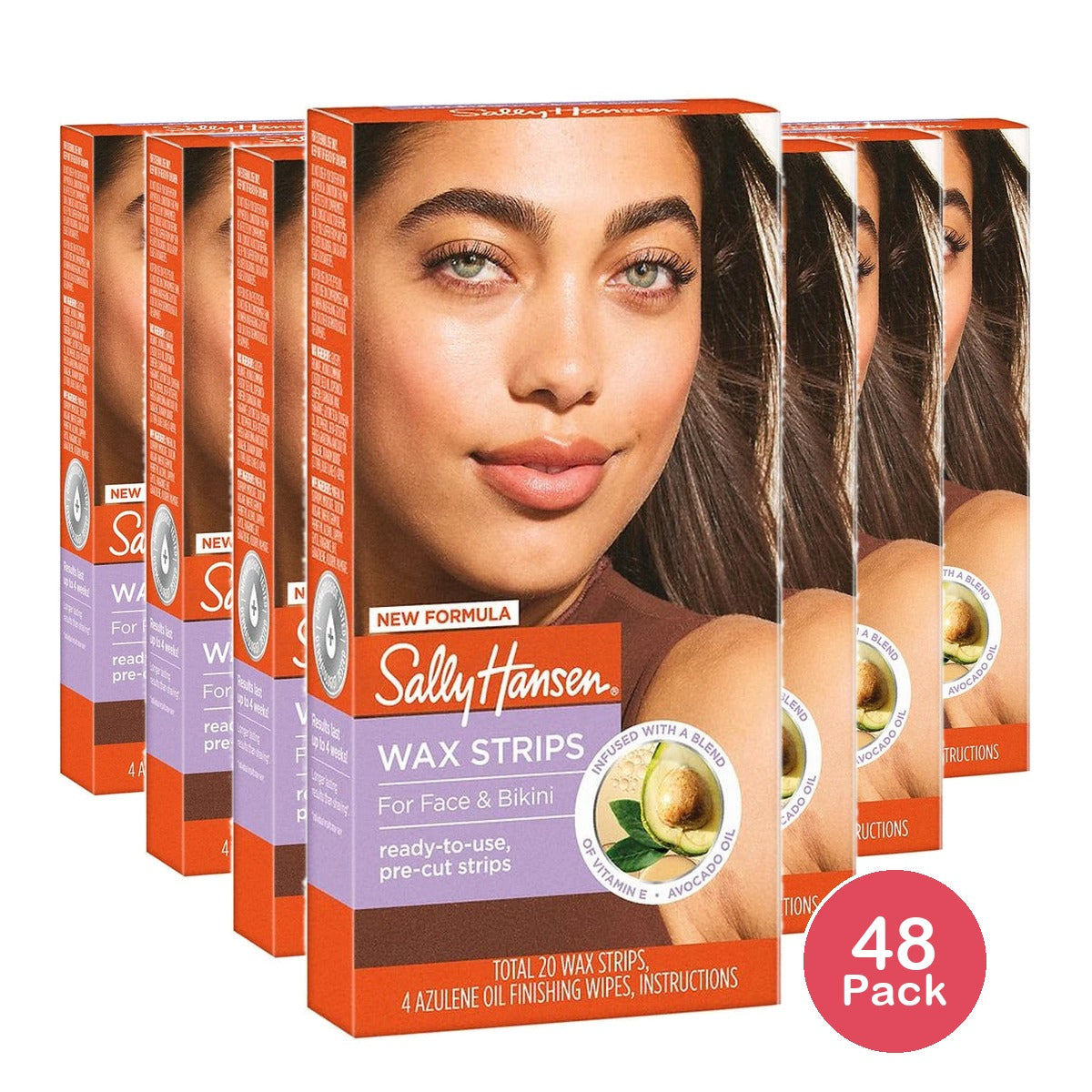 Sally Hansen Wax Strips for Face & Bikini - 20ct (Pack of 48)