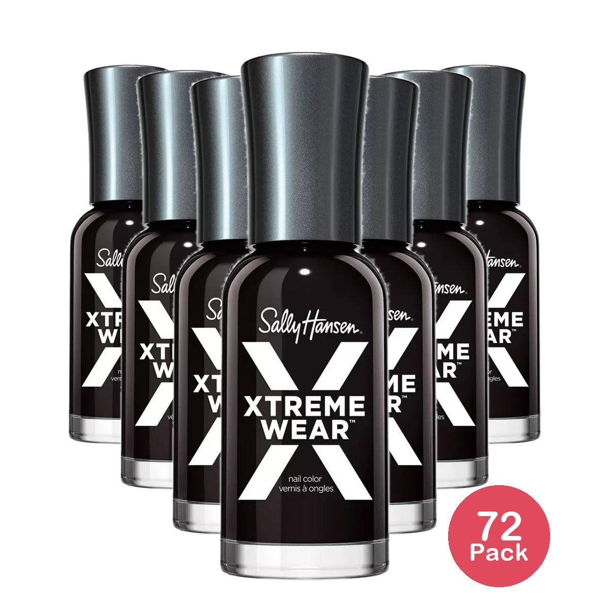 Sally Hansen Xtreme Wear Nail Polish StreakFree Shiny Finish LongLasting Nail Color Black Out 0.40 fl oz (Pack of 72)