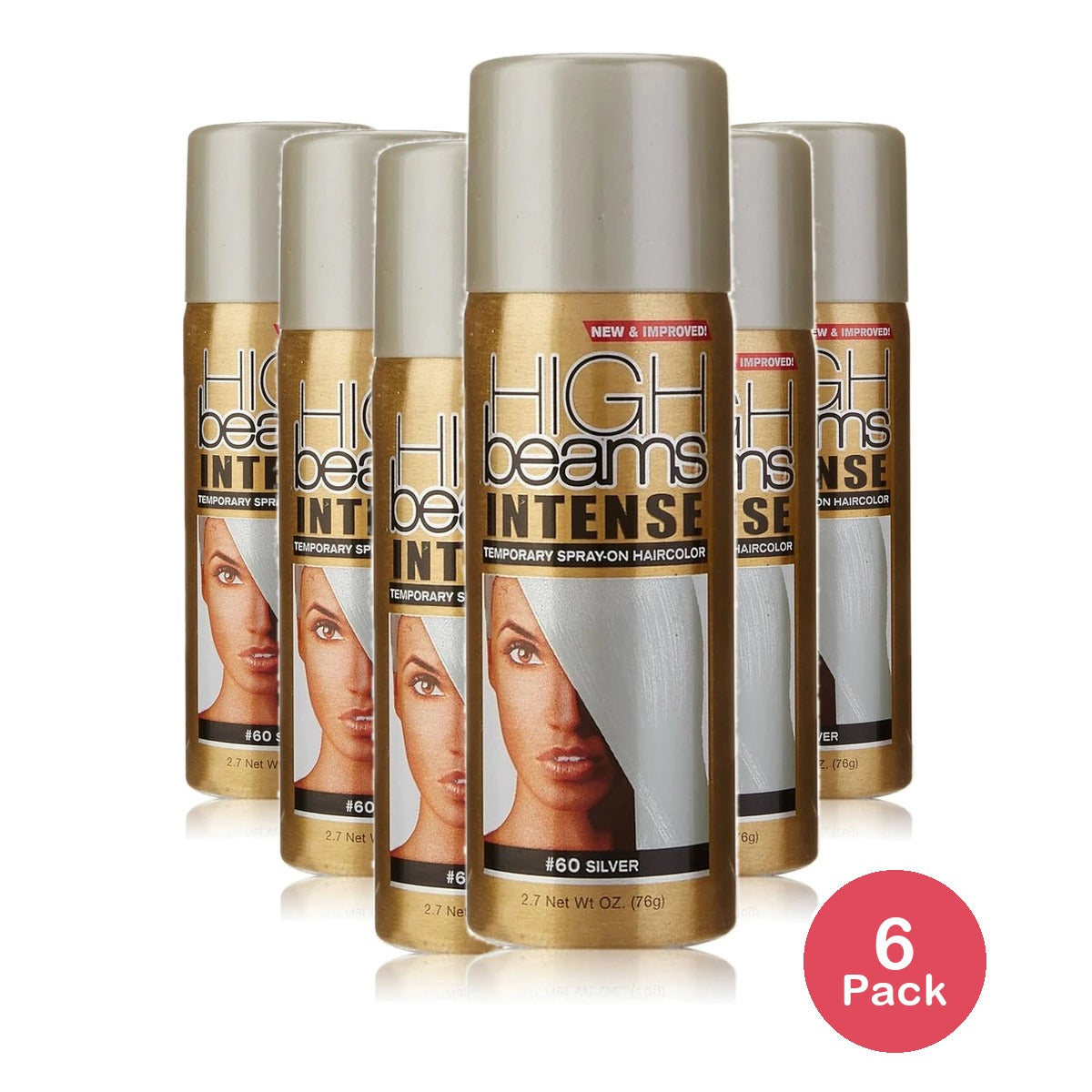 Salon Grafix High Beams Intense Temporary Spray - Silver 2.7 oz Hair Color (Pack of 6)