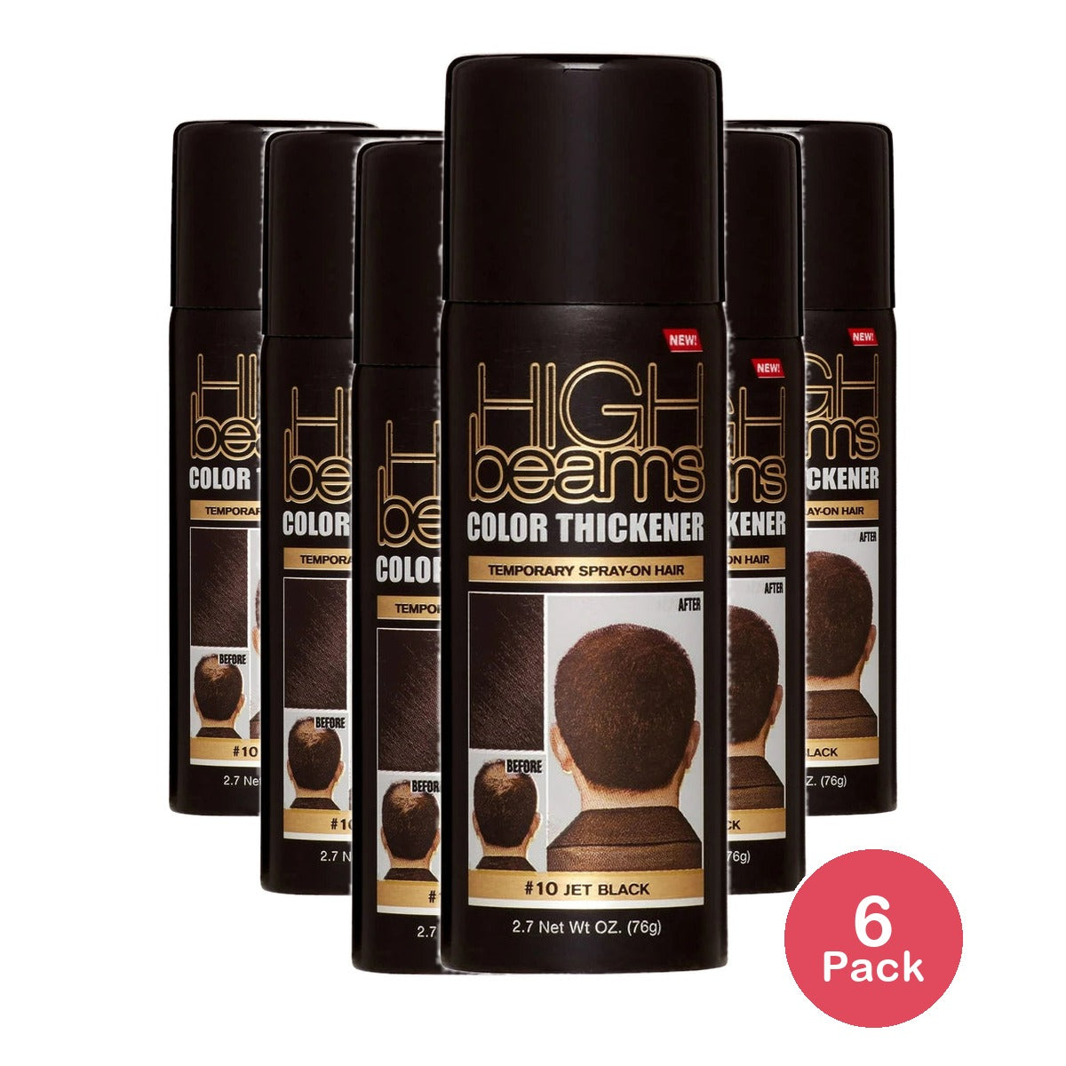 Salon Grafix® High Beams Color Thickener Temporary Spray-On Hair #10 Jet Black 2.7 Oz (Pack of 6)